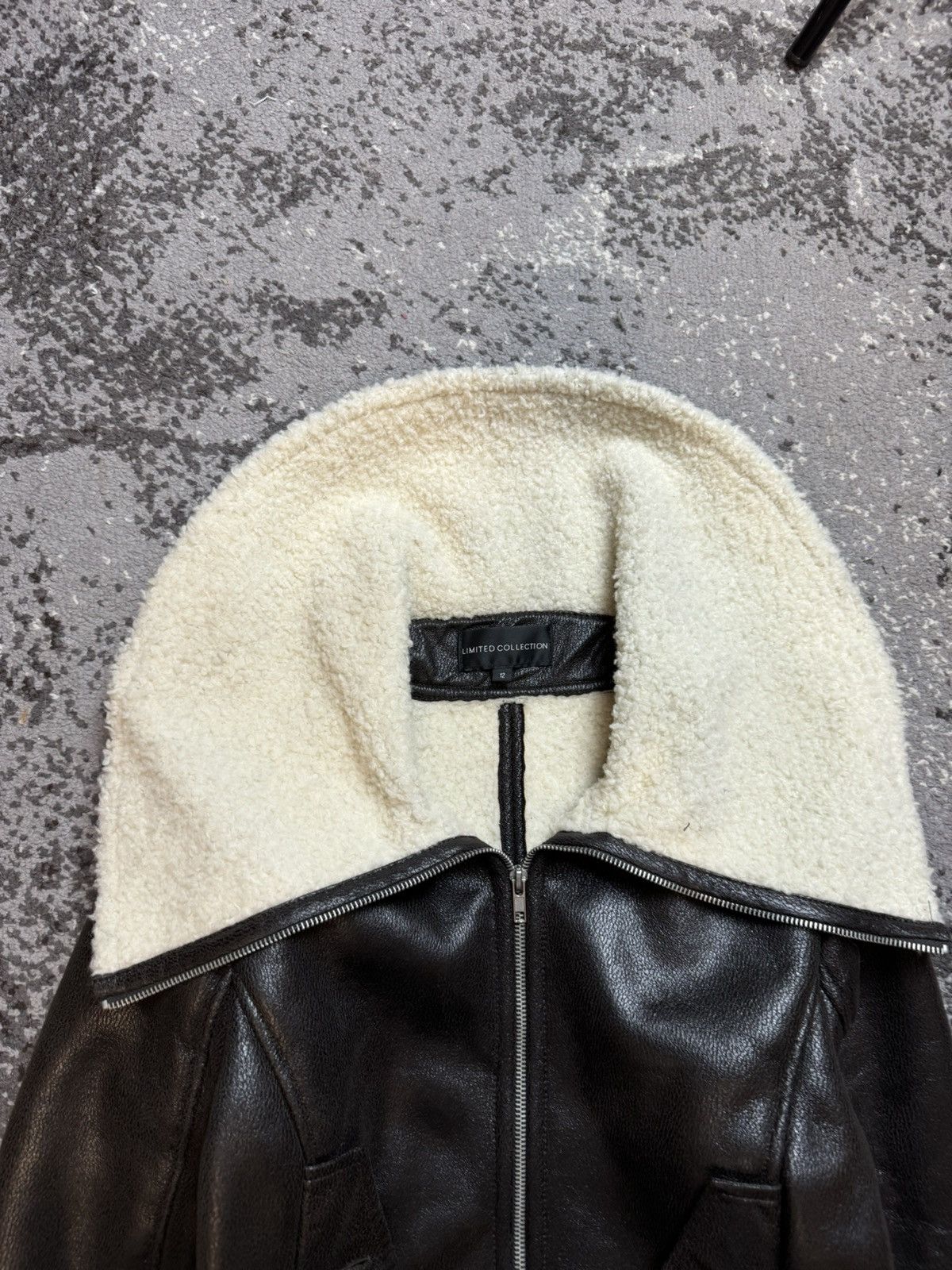 Designer × Japanese Brand Y2K Leather LGB Style Fuzzy Long Collar Biker Bomber Jacket Size US S / EU 44-46 / 1 - 4 Thumbnail