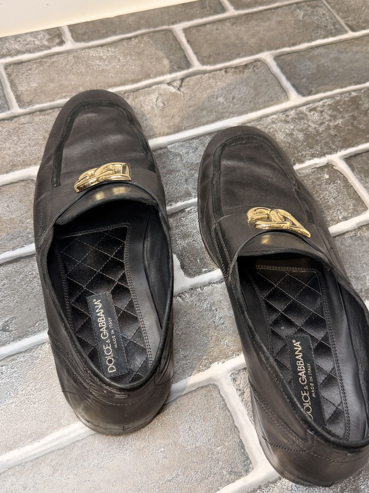 Dolce & Gabbana DOLCE & GABBANA BLACK LEATHER DG LOGO LOAFERS SHOES Size US 9.5 / EU 42-43 - 4 Thumbnail