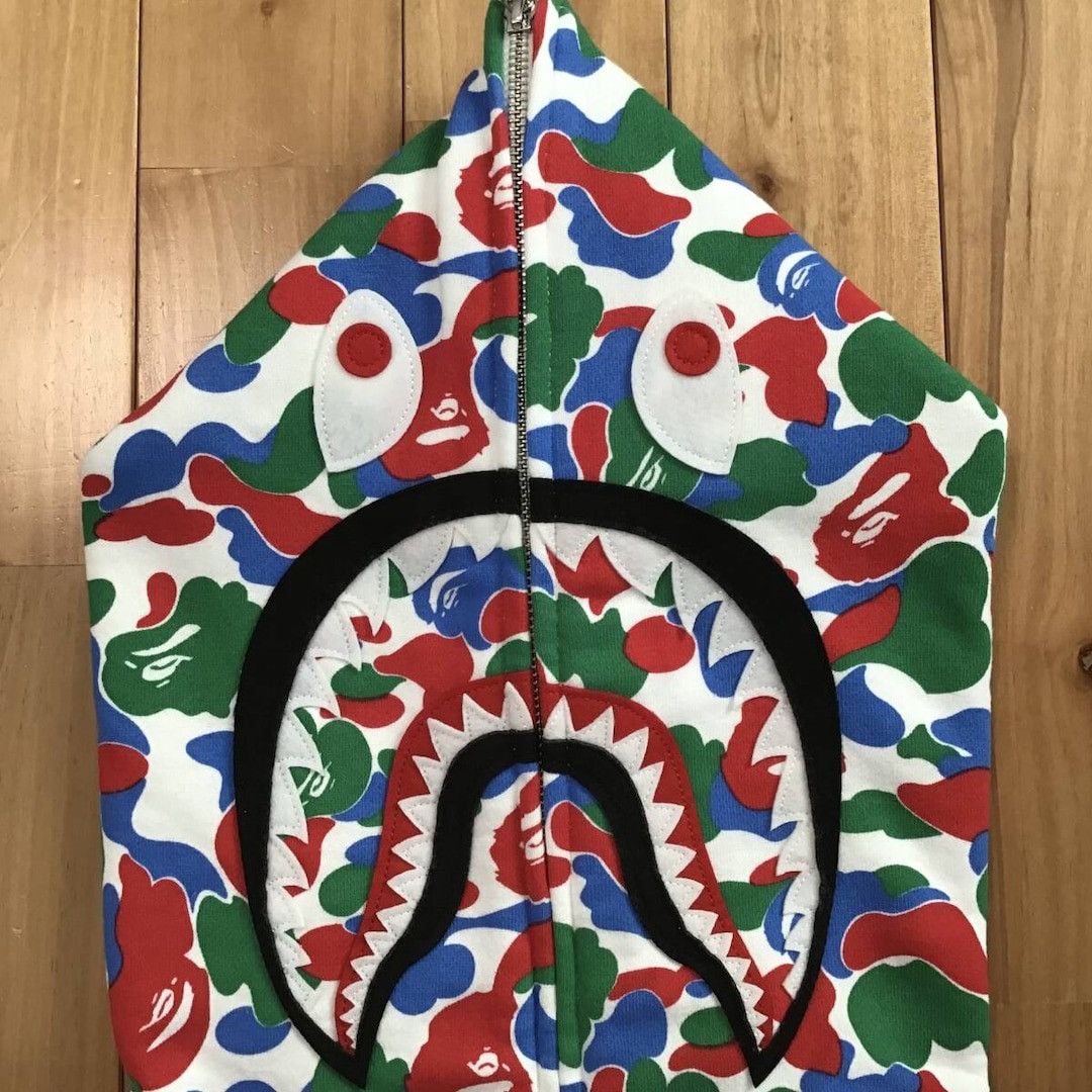 Bape 2024 🔥QINGDAO Store Camo🔥 BAPE shark full zip hoodie APE Size US XL / EU 56 / 4 - 4 Thumbnail