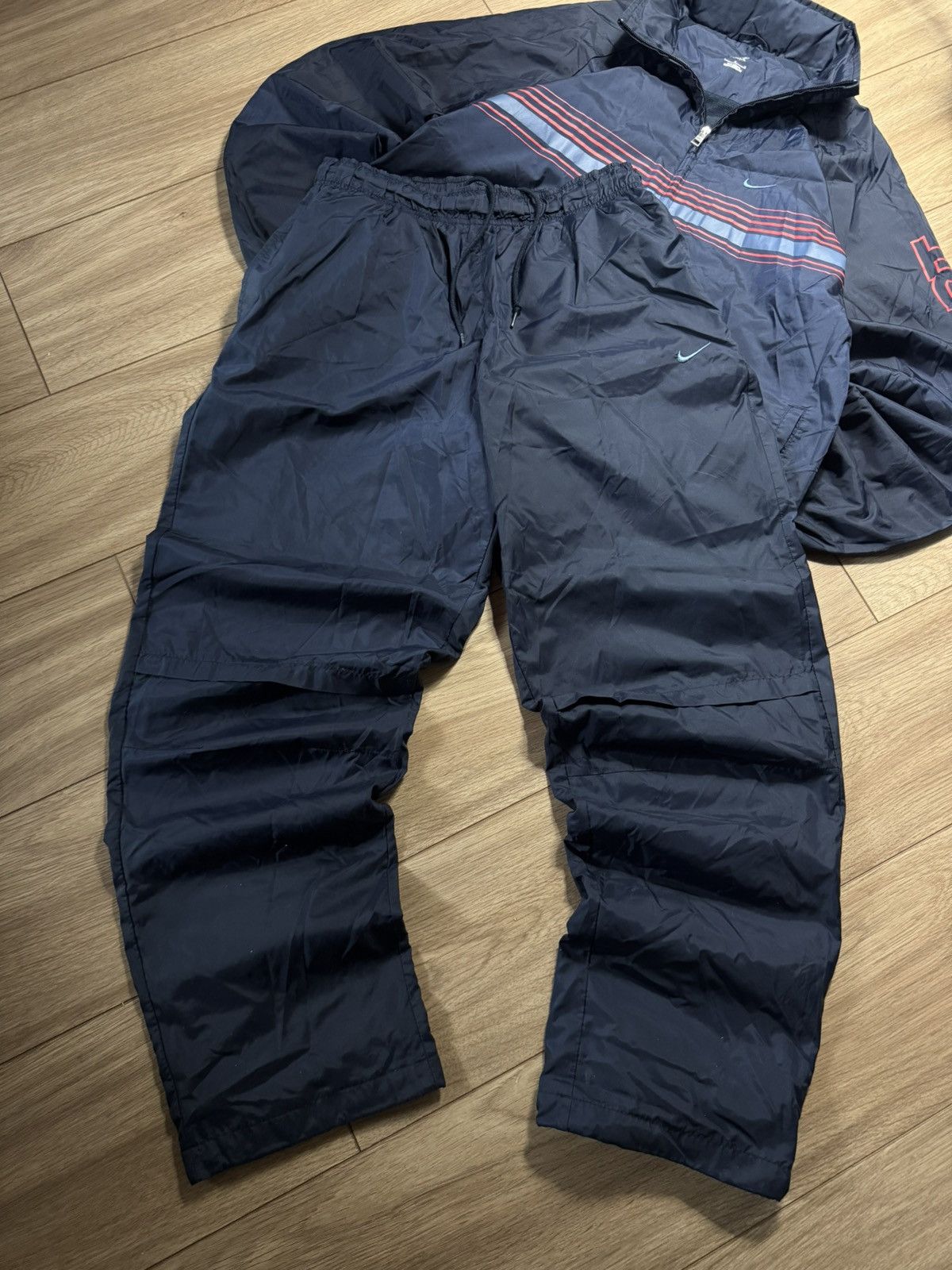 Nike 00s Nike Track Suit Vintage Nylon Usa Streetwear Set Size US 34 / EU 50 - 2 Thumbnail