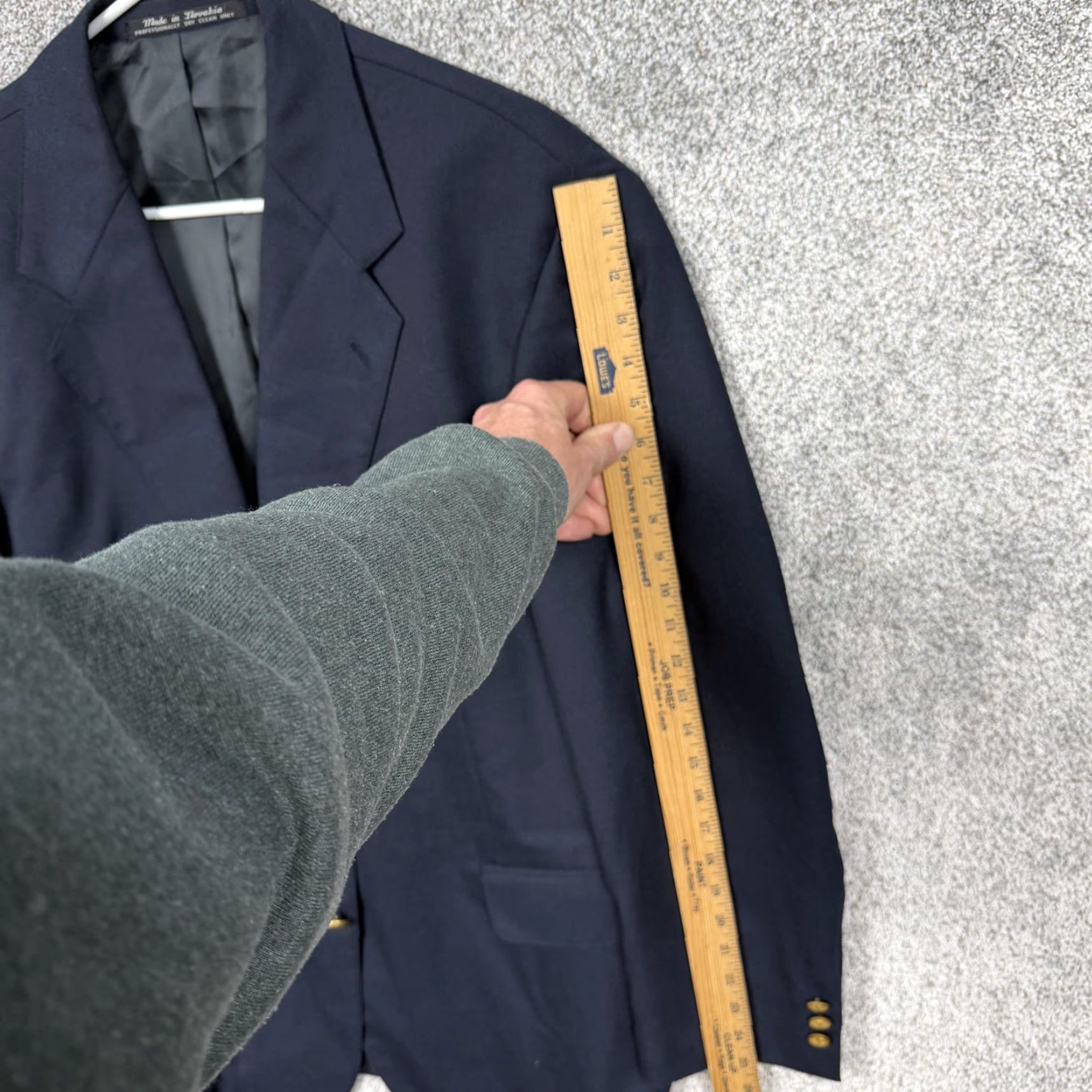 Vintage South Oak Mens Blazer 44R Blue Wool Blend Gold Buttons Jacket Coat Size 44R - 3 Thumbnail