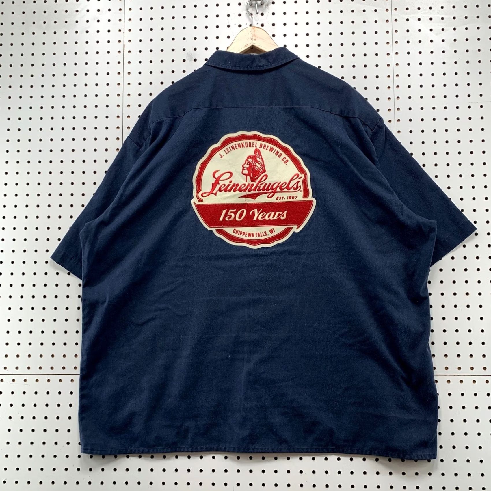 Dickies Leinenkugel'S Dickies Work Button Shirt Mens 4XL Navy Blue Embroidered Beer USA Size US XXL / EU 58 / 5 - 2 Thumbnail