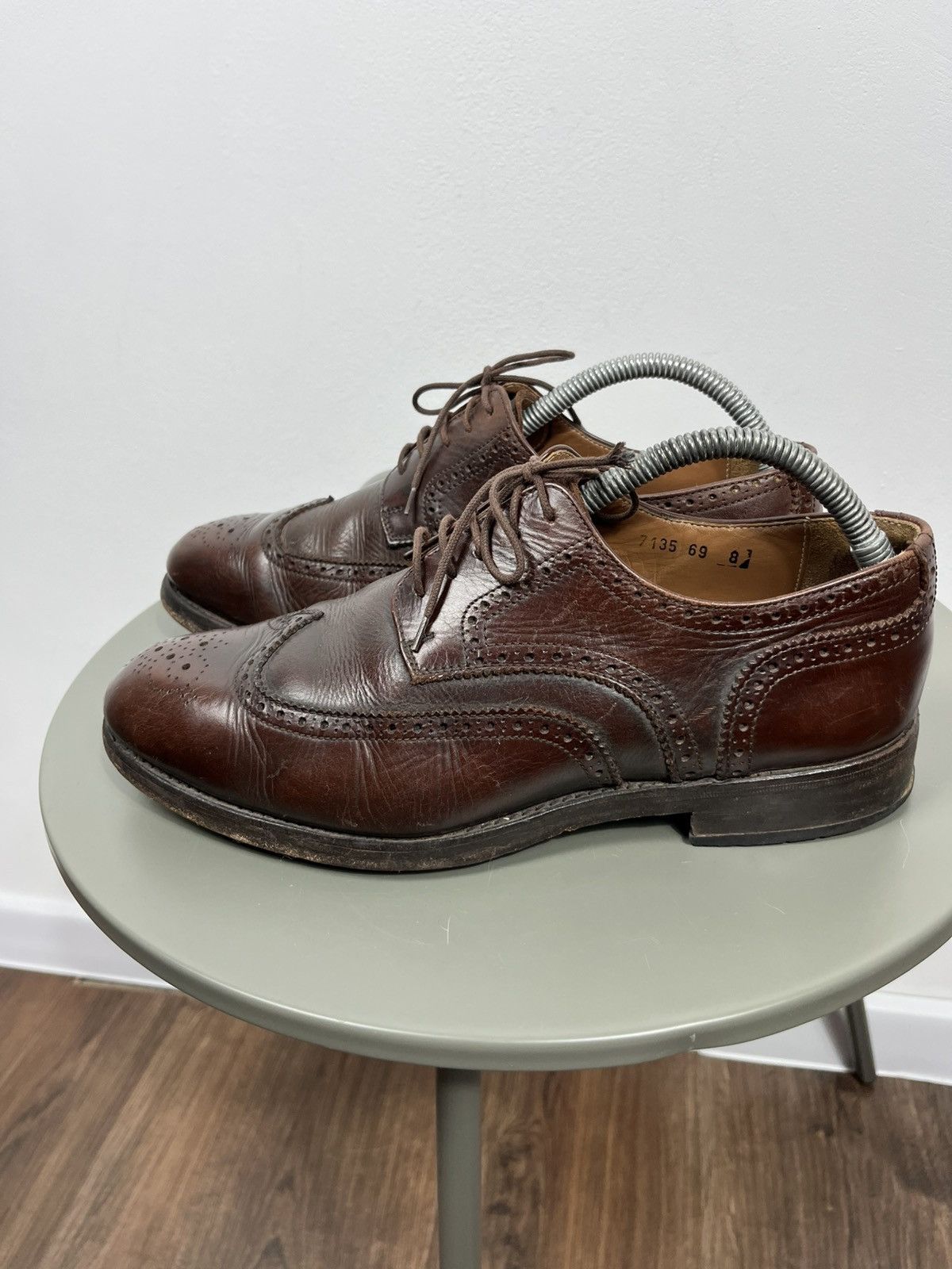 Leather Vintage Brown Leather Brogue Oxford Shoes US 8 Men Size US 8 / EU 41 - 5 Thumbnail