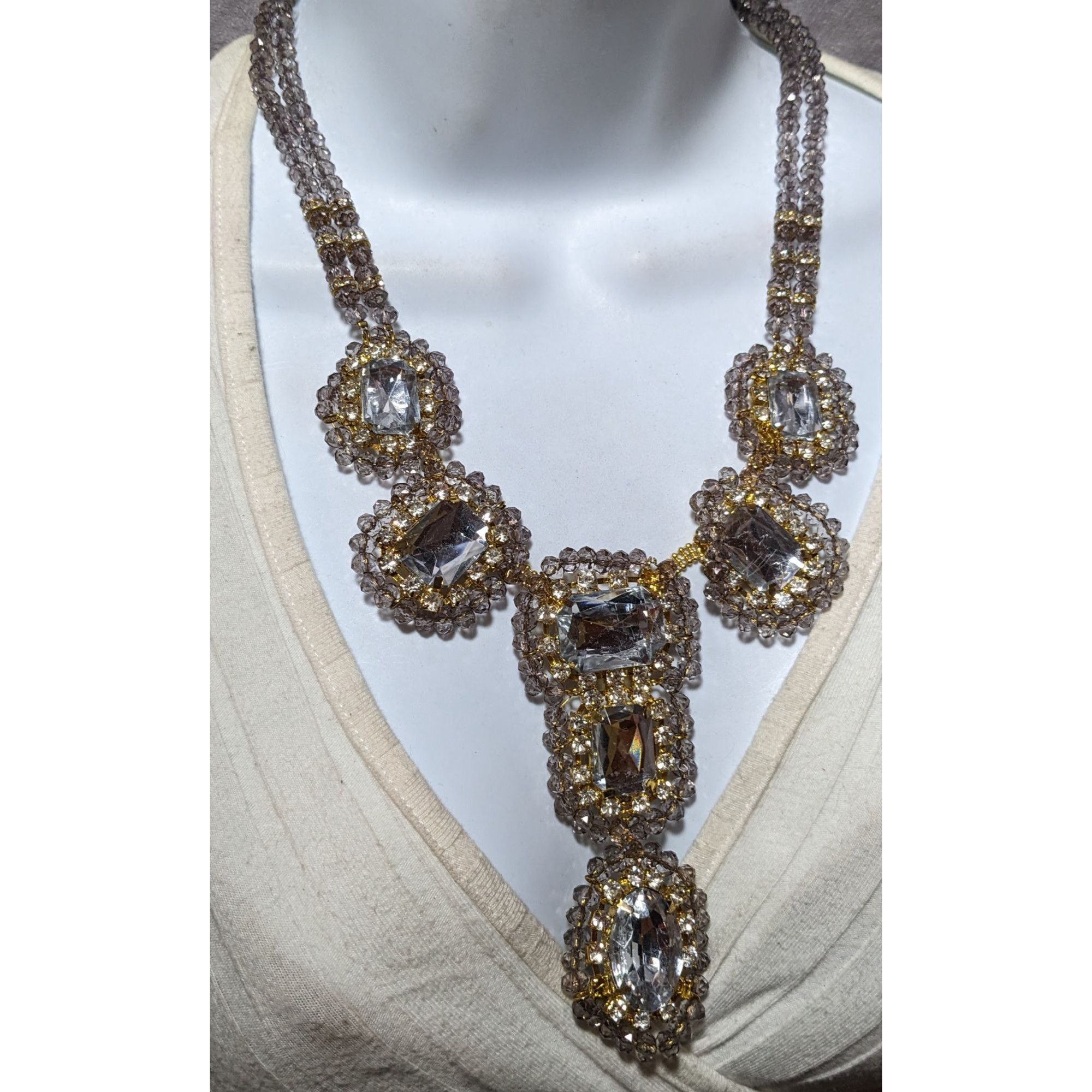 Other Vintage Glam Chunky Gemmed Statement Necklace Size ONE SIZE - 7 Thumbnail
