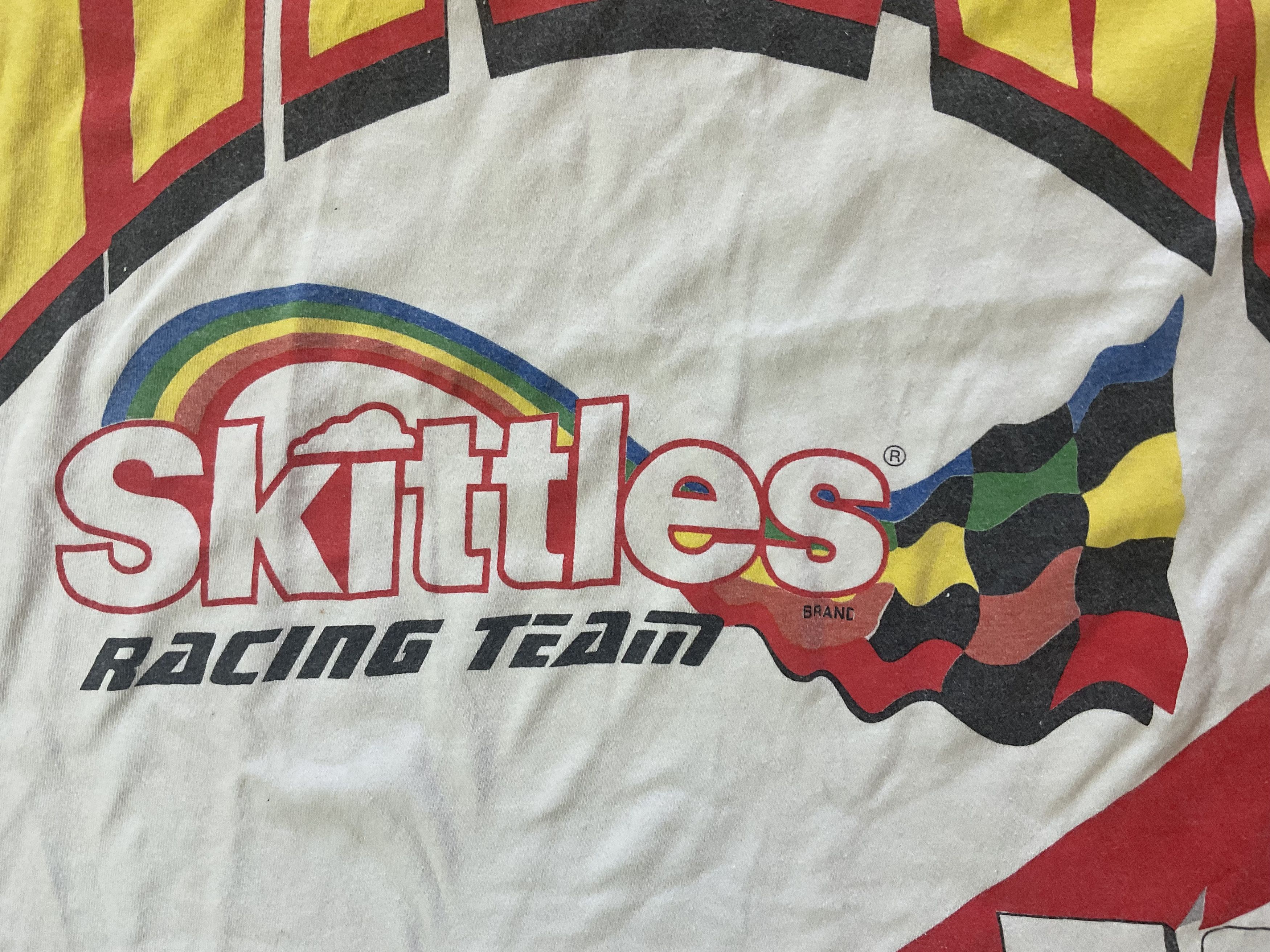 NASCAR Vintage 1998 Ernie Irvan #36 Skittles Racing Team Tshirt Size US XL / EU 56 / 4 - 3 Thumbnail
