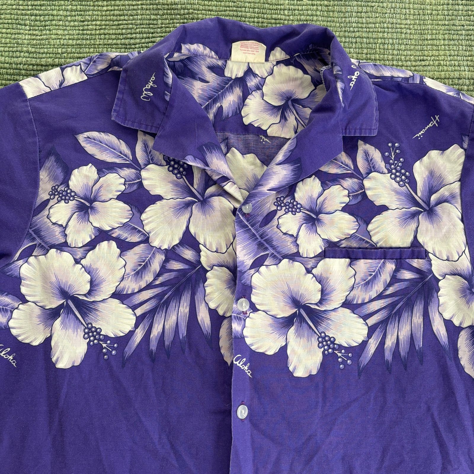 Vintage Vintage blue floral cotton aloha hawaiian shirt size XL Size US XL / EU 56 / 4 - 2 Thumbnail