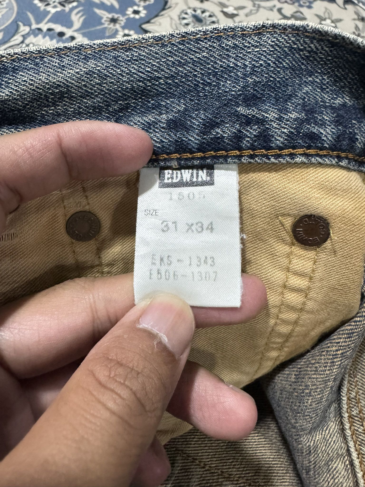 Edwin × Japanese Brand Vintage Edwin 505 Zipper Selvadge Redline Distressed Jeans Size US 31 - 12 Thumbnail