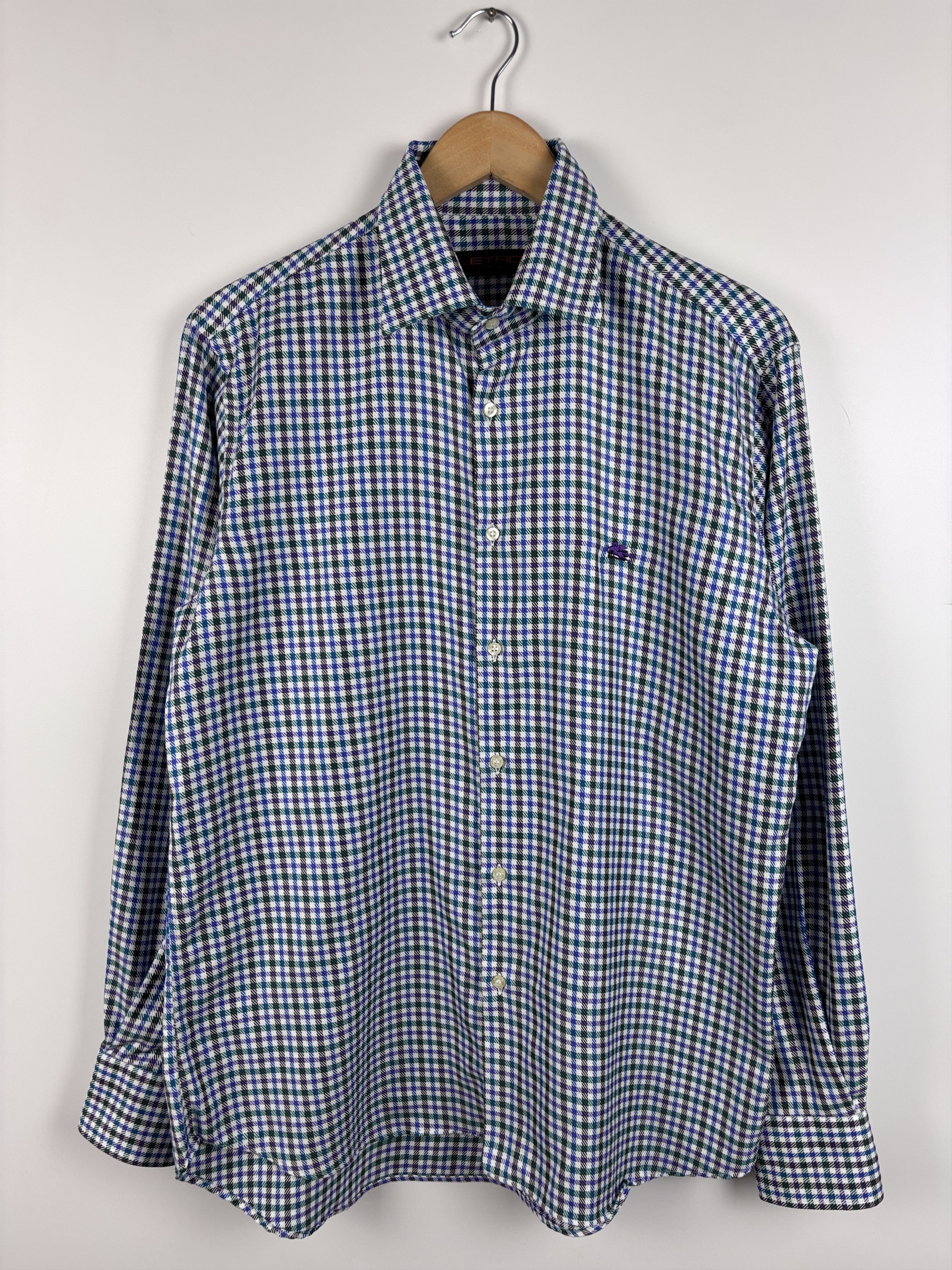 Etro Etro Button Up Long Sleeve Check Shirt Plaid Multicolor 41 Size US L / EU 52-54 / 3 - 1 Thumbnail
