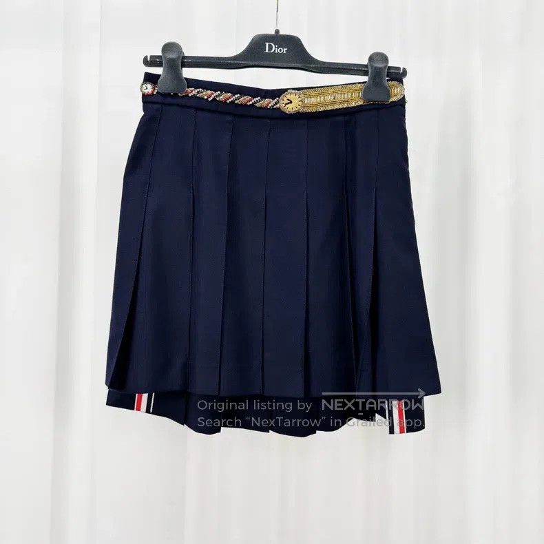 Thom Browne Thom Browne Crystal Gold Thread Colorful Pleated Skirt Size 26" / US 2 / IT 38 - 1 Thumbnail