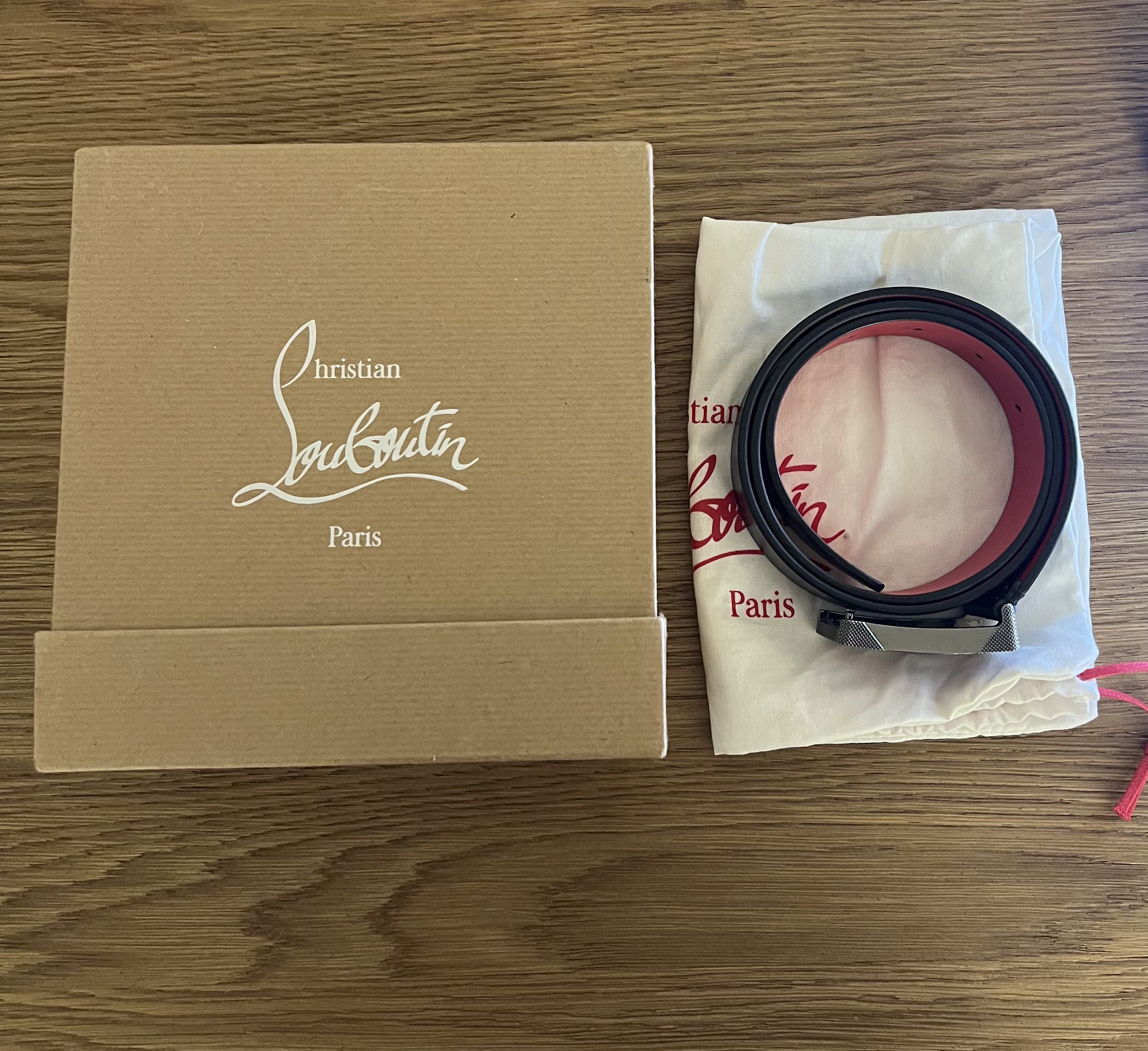 Christian Louboutin RICKY BELT 35 CALF PARIS/CALF P/METAL Size 34 - 4 Thumbnail