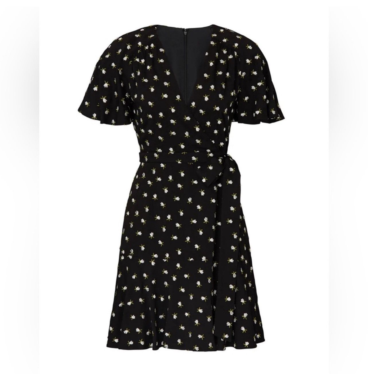 Jil Stuart JILL STUART Black Floral Embroidery V-Neck Mini Sheath Dress Size XS / US 0-2 / IT 36-38 - 1 Thumbnail