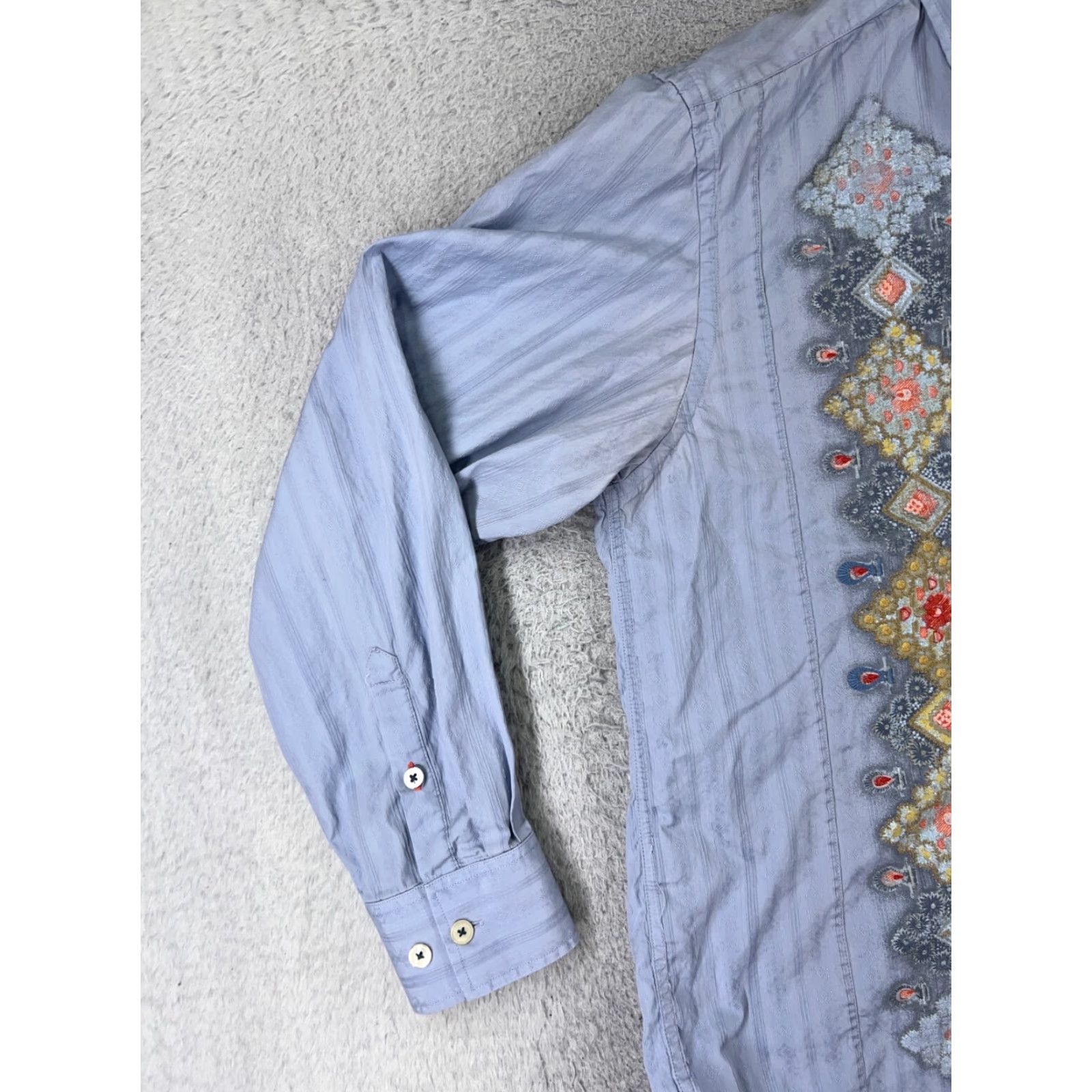 Tommy Bahama Tommy Bahama Shirt Men Large Blue Long Sleeve 100% Cotton Bowling Style Shirt Size US L / EU 52-54 / 3 - 3 Thumbnail