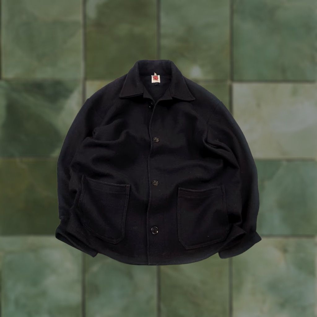 Gloverall VINTAGE Lancashire overall Jacket Men's XL Black Wool Heavy Work Jacket Size US 36 / EU 52 - 1 Thumbnail