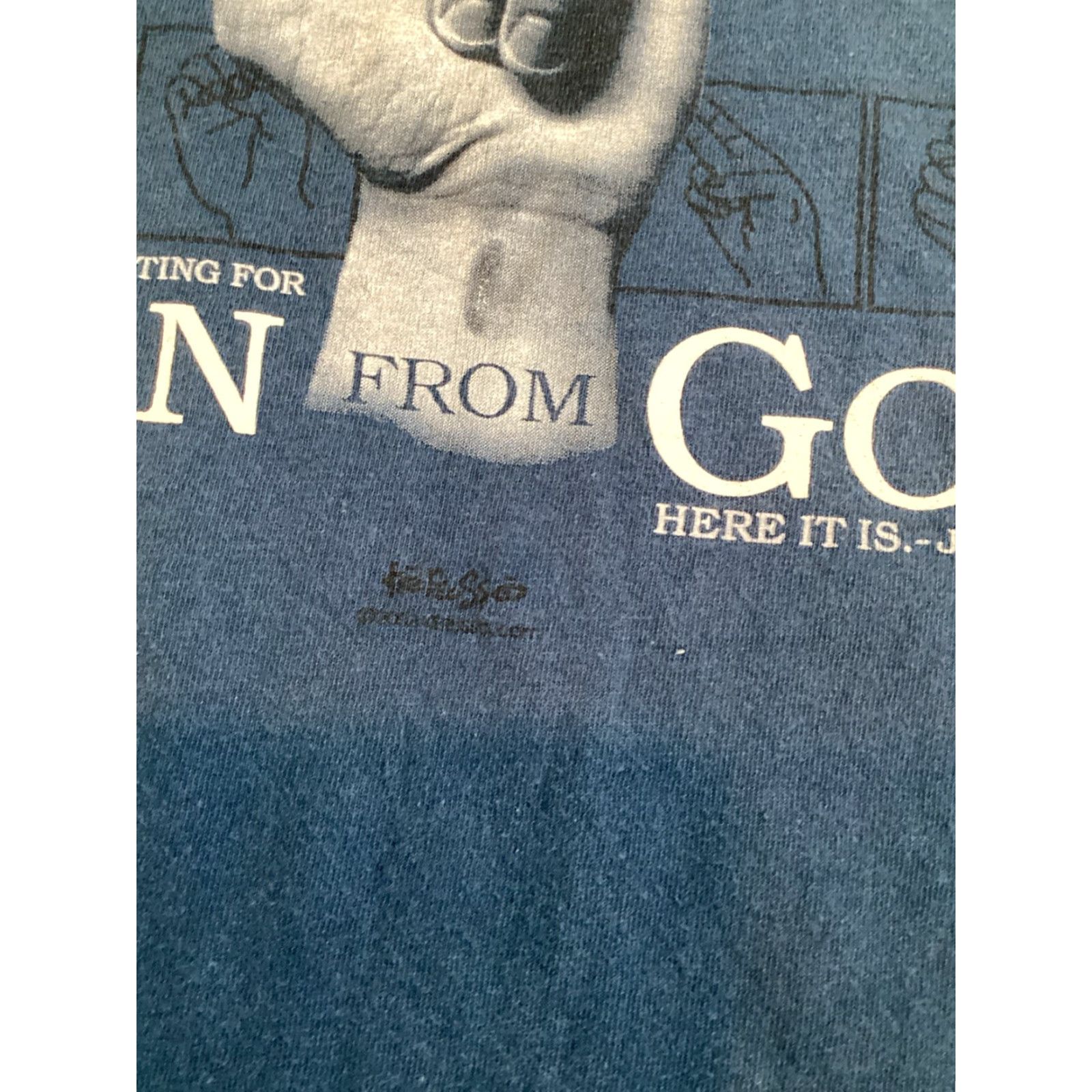 Delta VINTAGE John 3:16 Shirt Delta Pro Weight T-Shirt XL Blue Graphic Print Bible Love Christian Mens Size US XL / EU 56 / 4 - 3 Thumbnail
