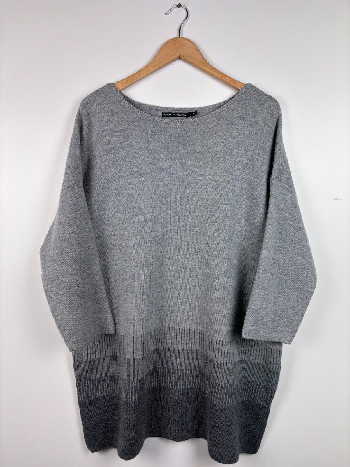 Gudrun Sjoden Gudrun Sjoden Lagenlook Wool Sweater Dress Gray Size L Size L / US 10 / IT 46 - 1 Thumbnail