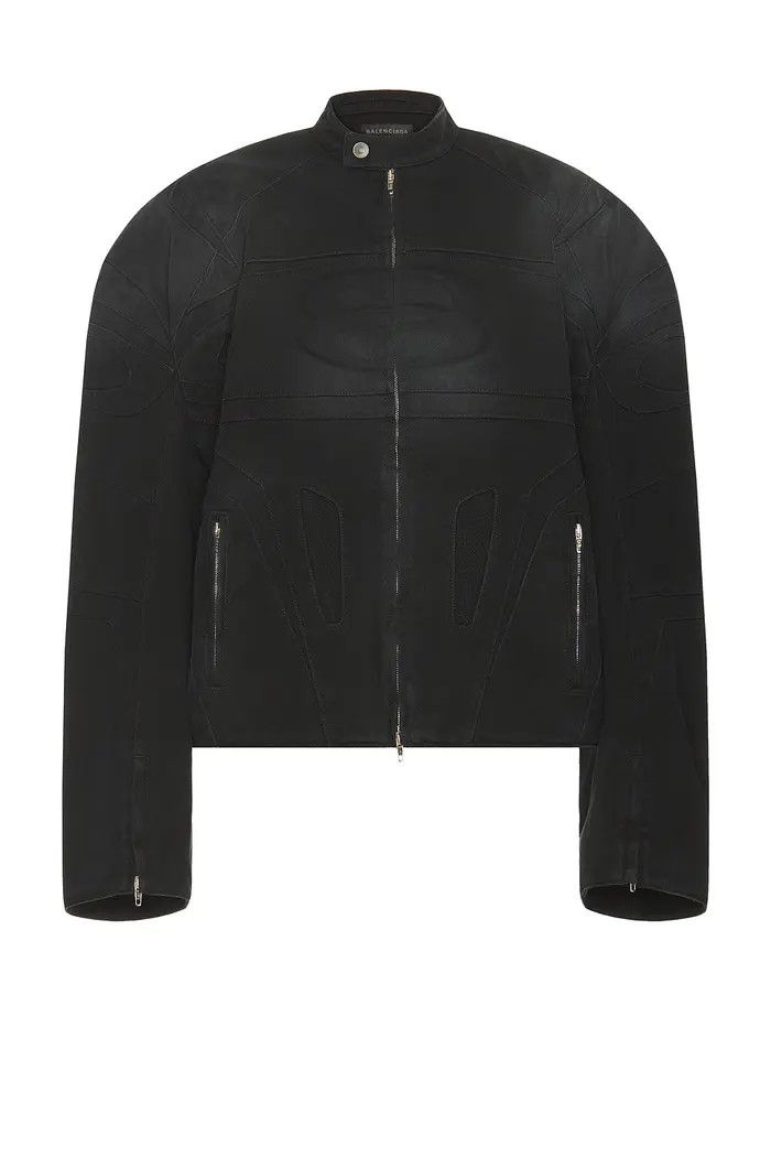 Balenciaga o1w1db10226 Racer Jacket in Black Size US L / EU 52-54 / 3 - 1 Thumbnail