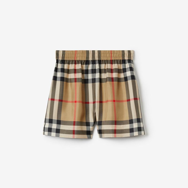 Burberry o1w1db10426 Check Silk Shorts in Multicolor Size 28" / US 6 / IT 42 - 1 Thumbnail