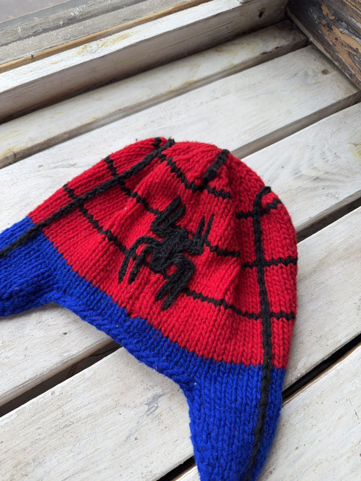 Japanese Brand × Marvel Comics × Vintage Vintage 90s THE AMAZING SPIDERMAN BEANIE Trapper Y2K HATS Size ONE SIZE - 6 Thumbnail