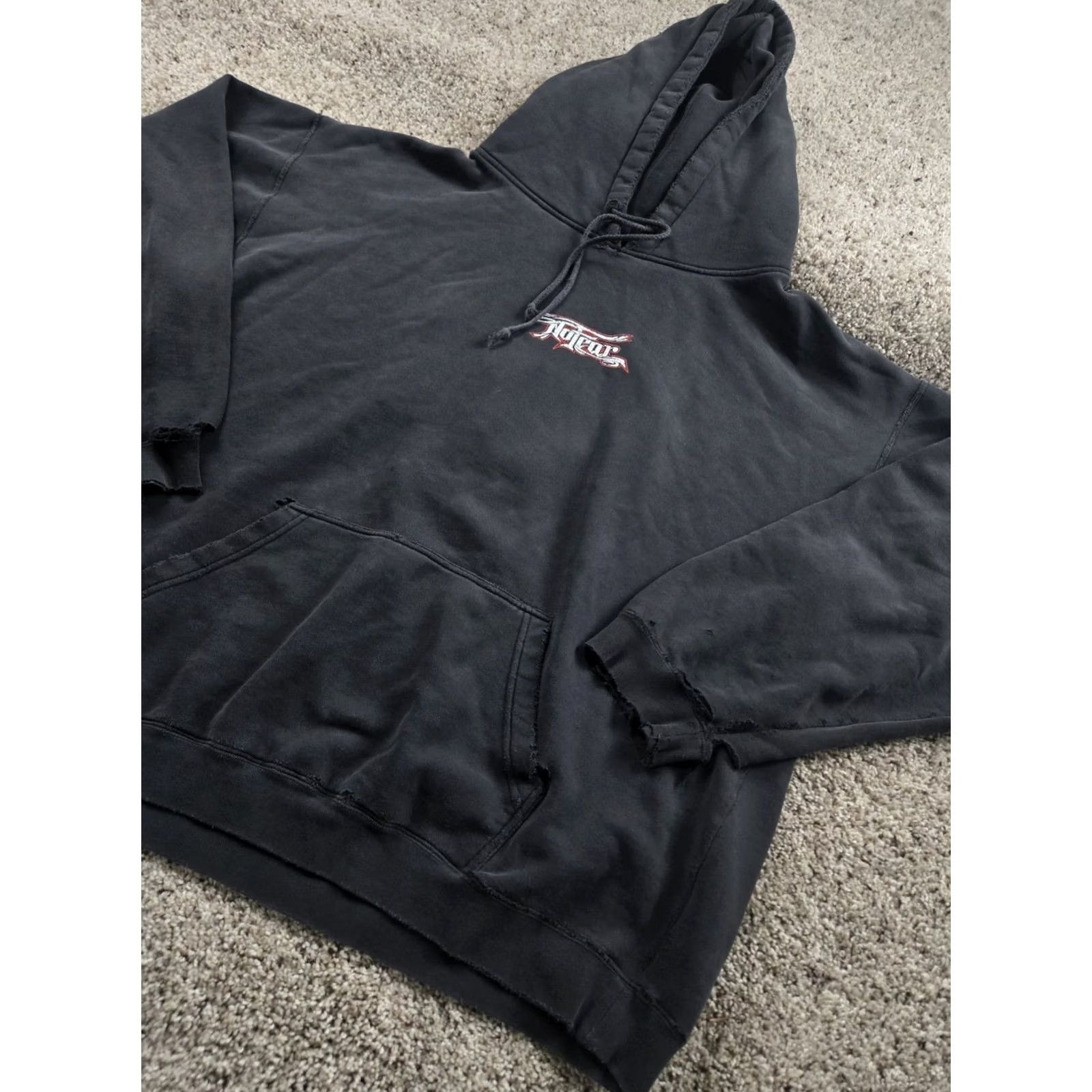 No Fear VINTAGE No Fear Hoodie XL Mens Black Cross Distressed Thrashed Faded Skater Y2K Size US XL / EU 56 / 4 - 2 Thumbnail