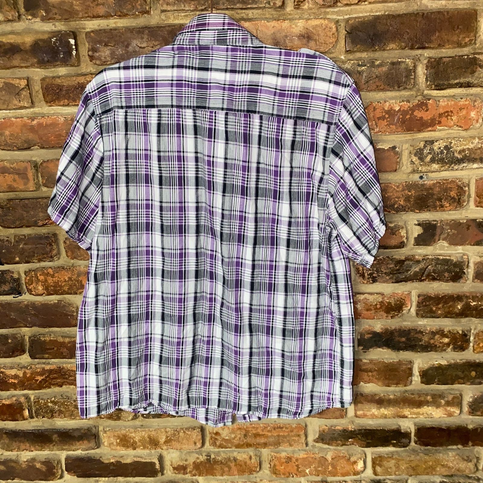 Other Blac Lacquer Purple Plaid Short Sleeve Button Down Top Large Size US L / EU 52-54 / 3 - 6 Thumbnail