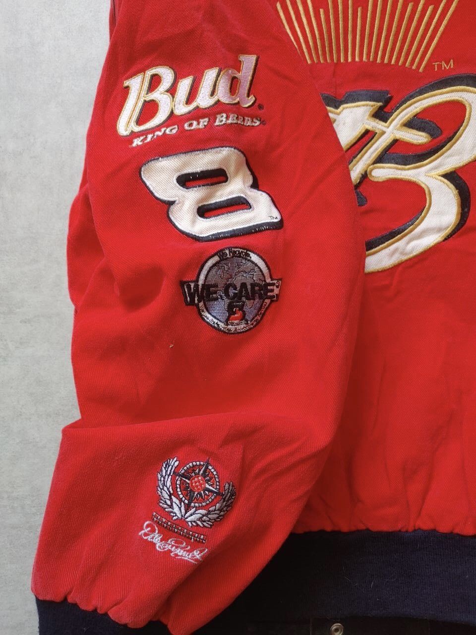 Chase Authentics Jh design Dale Earnhardt red Budweiser jacket Size US M / EU 48-50 / 2 - 7 Thumbnail