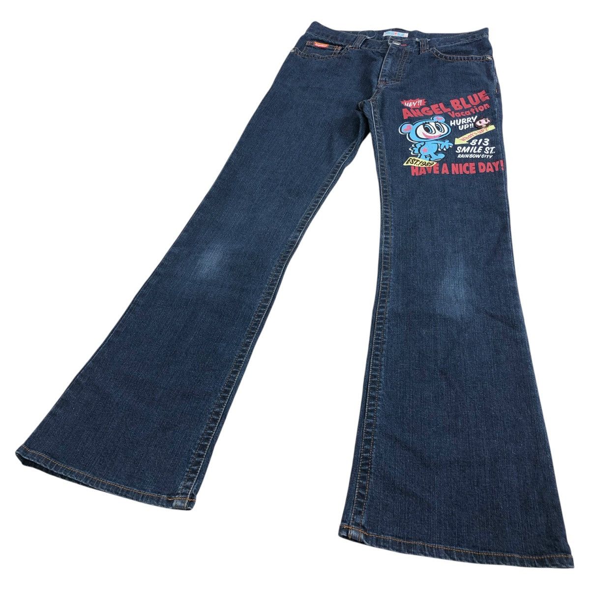 Angel Blue × If Six Was Nine × Le Grande Bleu (L.G.B.) Y2K Angel Blue Flared Jeans BootCut Denim Size US 27 - 1 Thumbnail