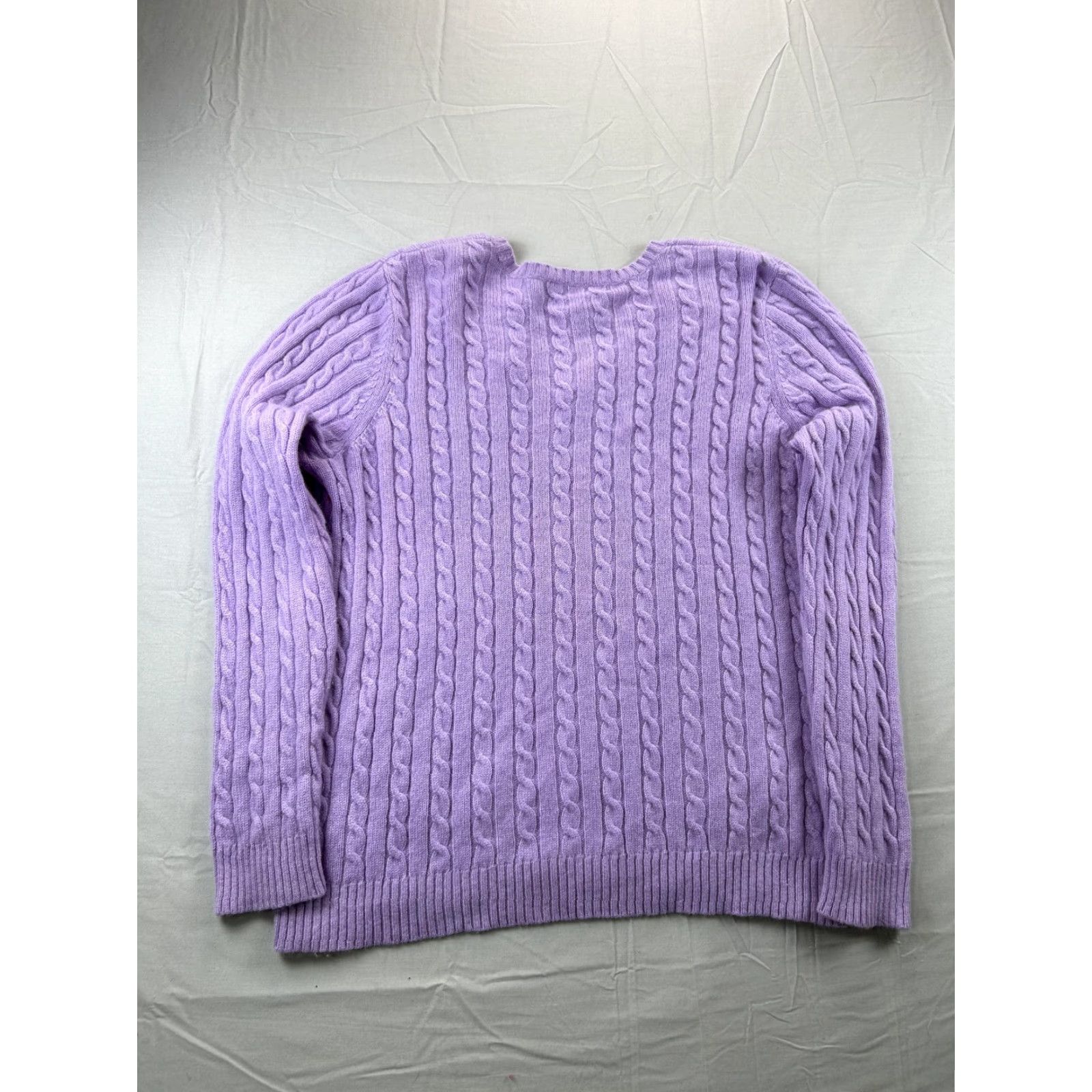 Ralph Lauren Lauren Ralph Lauren Sweater Womens 2X Purple Cashmere Cable-Knit V-Neck Pullover Pullover Size XXL / US 16-18 / IT 52-54 - 3 Thumbnail