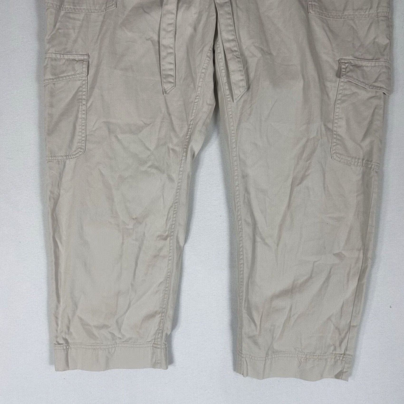 Old Navy Old Navy Cargo Tie Waist Pants Womens XL Beige Wishbone Straight Leg NWT Size 40" / US 18 - 3 Thumbnail