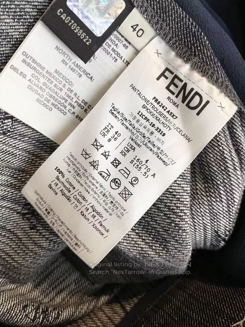 Fendi Fendi Cotton Double F Embroidered Small Logo Grey Jeans Size 26" / US 2 / IT 38 - 5 Thumbnail