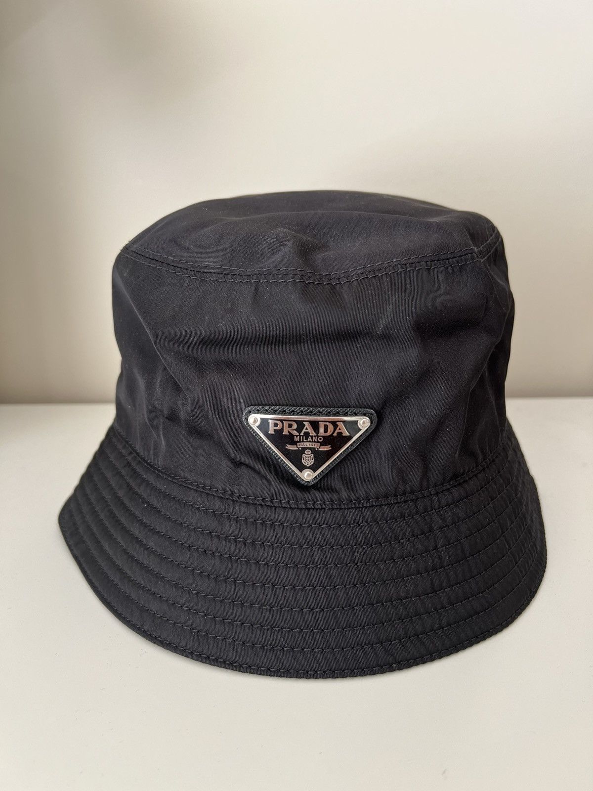 Pre-owned Prada Bucket Hat In Black