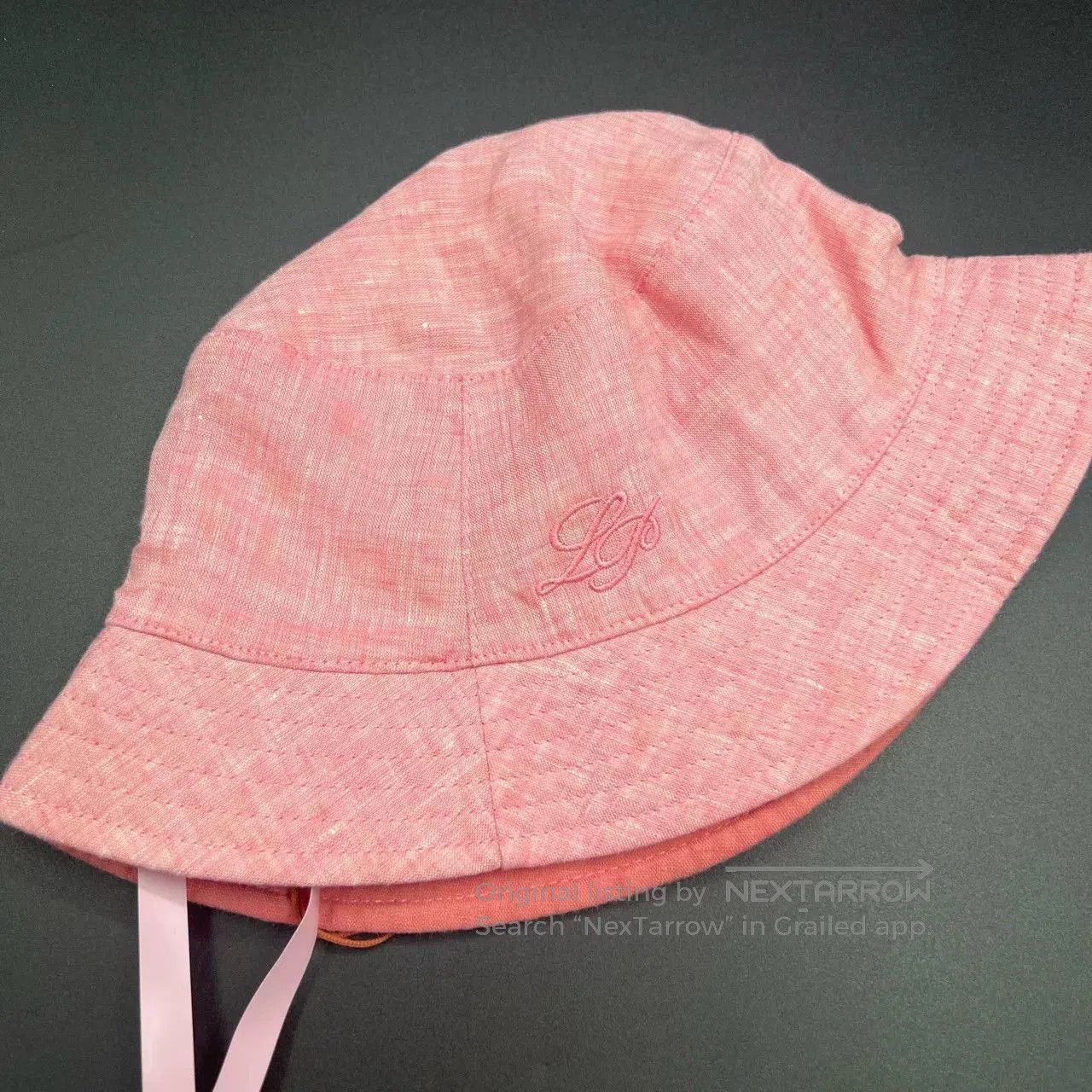 Loro Piana Loro Piana Pink Embroidered Logo Bucket Hat. Size ONE SIZE - 2 Thumbnail