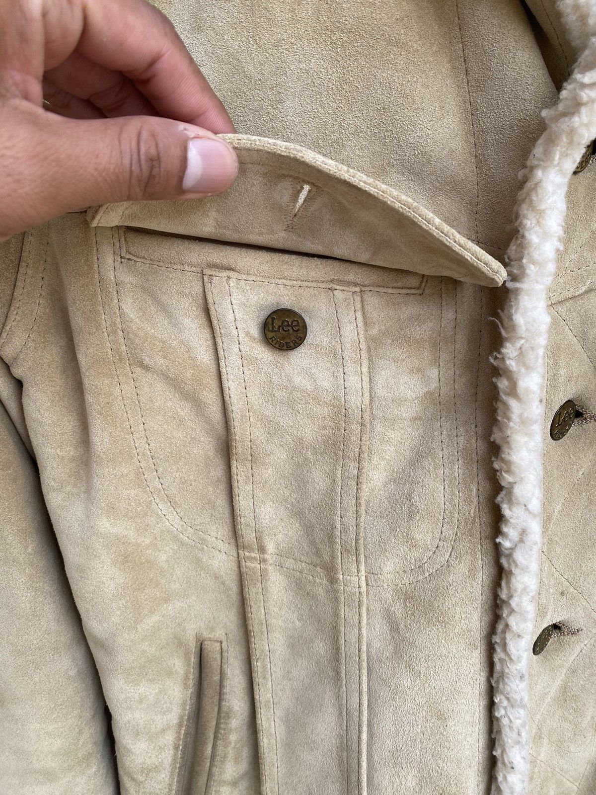 Lee ✅️Vtg Storm Rider Lee Suede Leather Jacket Size US S / EU 44-46 / 1 - 12 Thumbnail