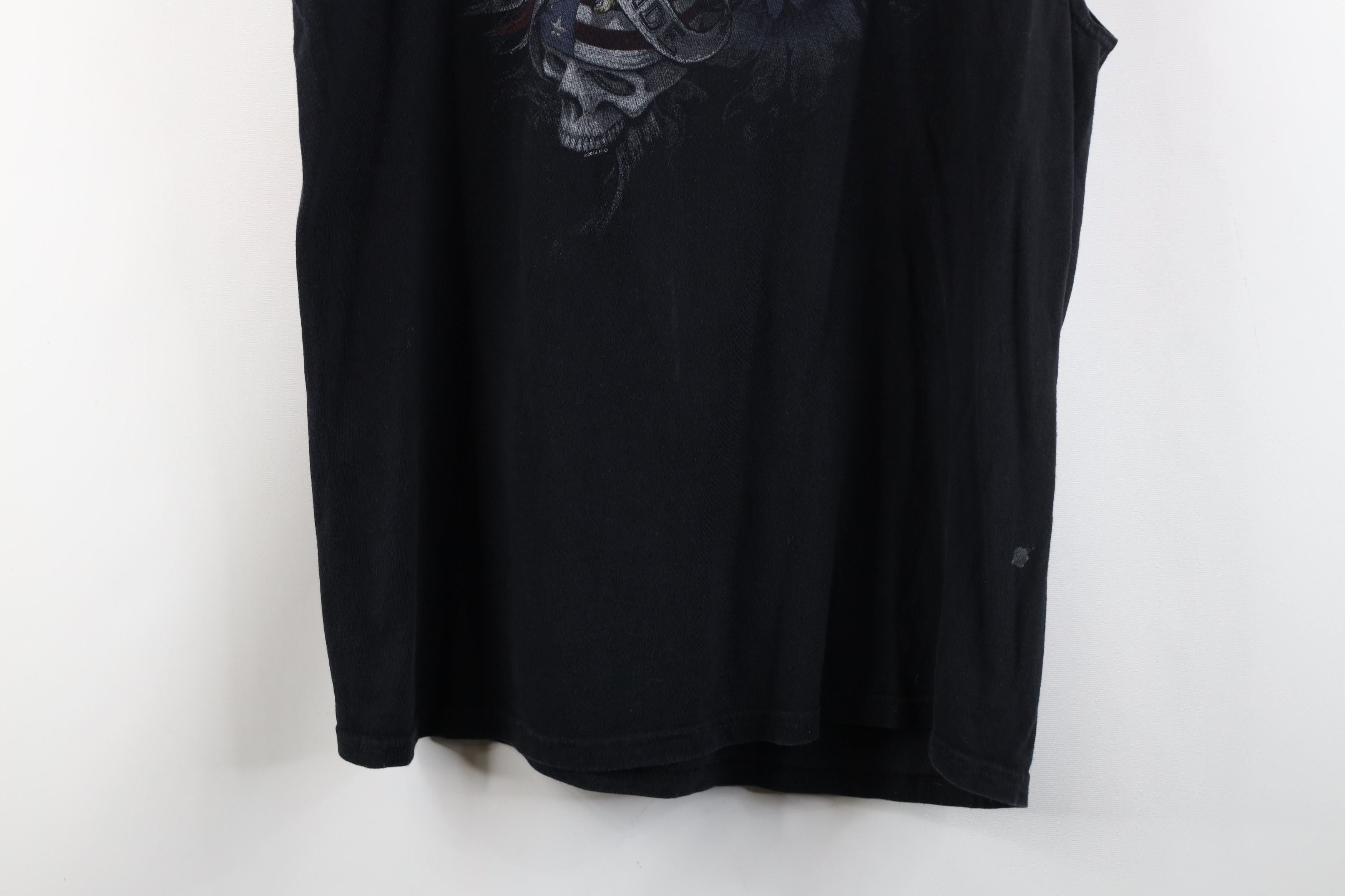 Harley Davidson × Vintage Vintage Y2K Harley Davidson Skull Flag Sleeveless T-Shirt Size US L / EU 52-54 / 3 - 3 Thumbnail