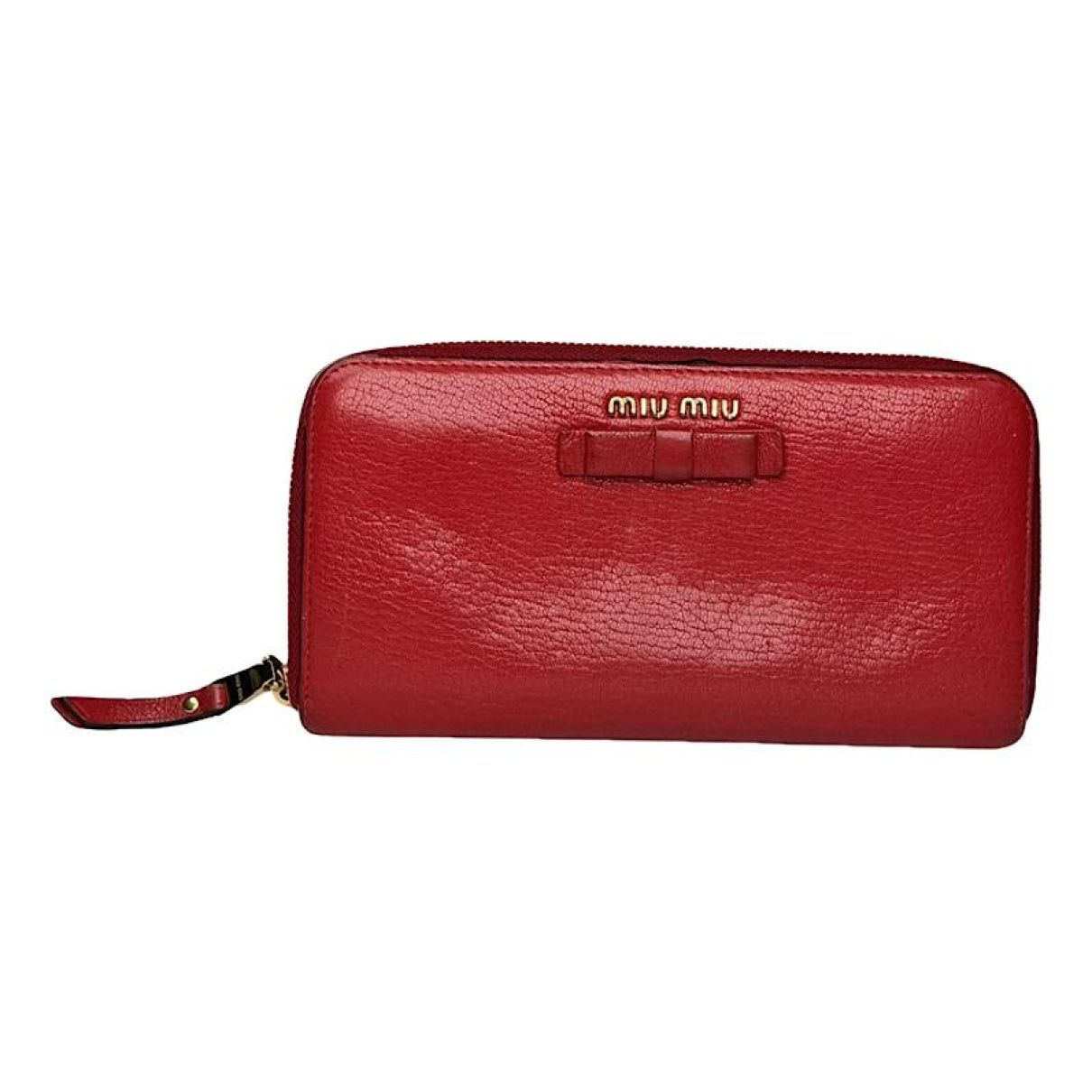 Miu Miu Red Leather Wallet Size ONE SIZE - 1 Thumbnail