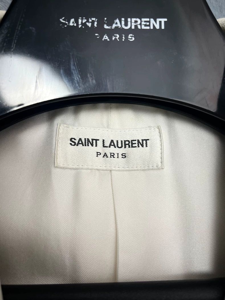 Yves Saint Laurent Saint laurent Fall/Winter 20 Satin Sword Collar White Beige Size XS / US 0-2 / IT 36-38 - 3 Thumbnail