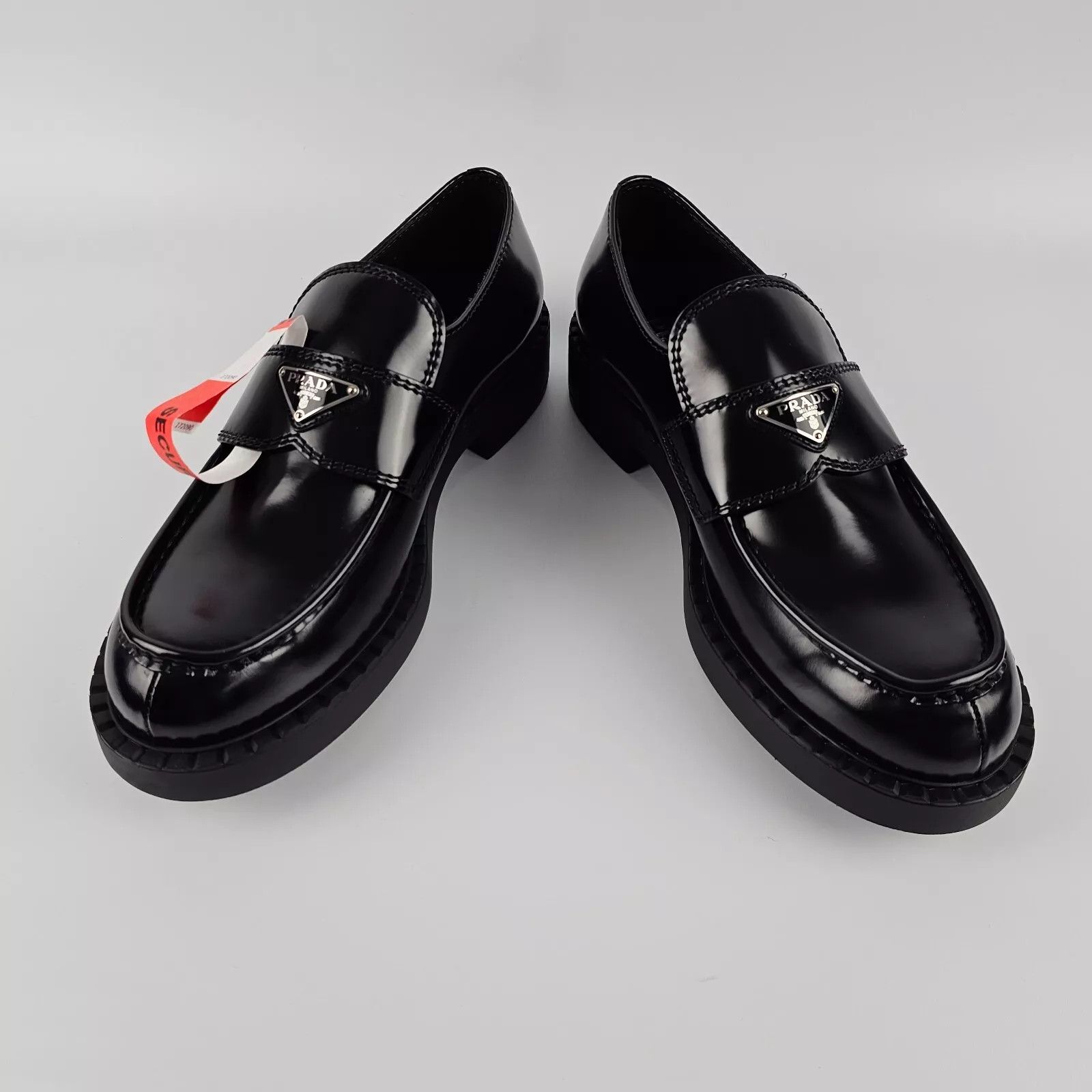 Prada PRADA Black Brushed Leather Loafers New Authentic Size US 10.5 / EU 43-44 - 9 Thumbnail