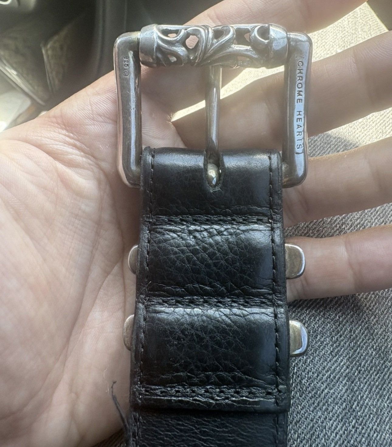 Chrome Hearts - Chrome Hearts Leather Roller Belt Size 38 - 13 Thumbnail