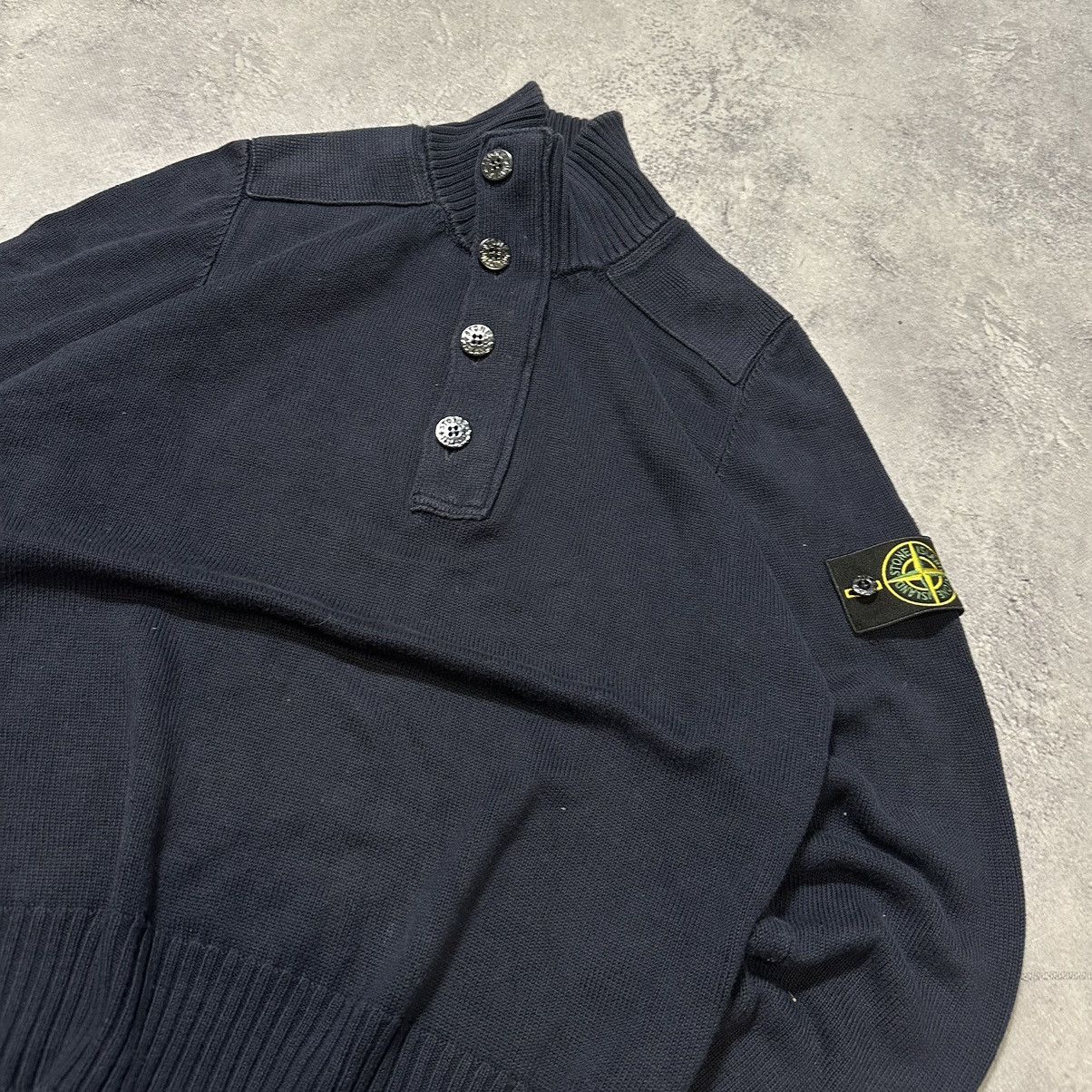 Stone Island × Vintage Stone Island Sweatshirt Pullover 1/3 Zip Button Up Size US S / EU 44-46 / 1 - 3 Thumbnail