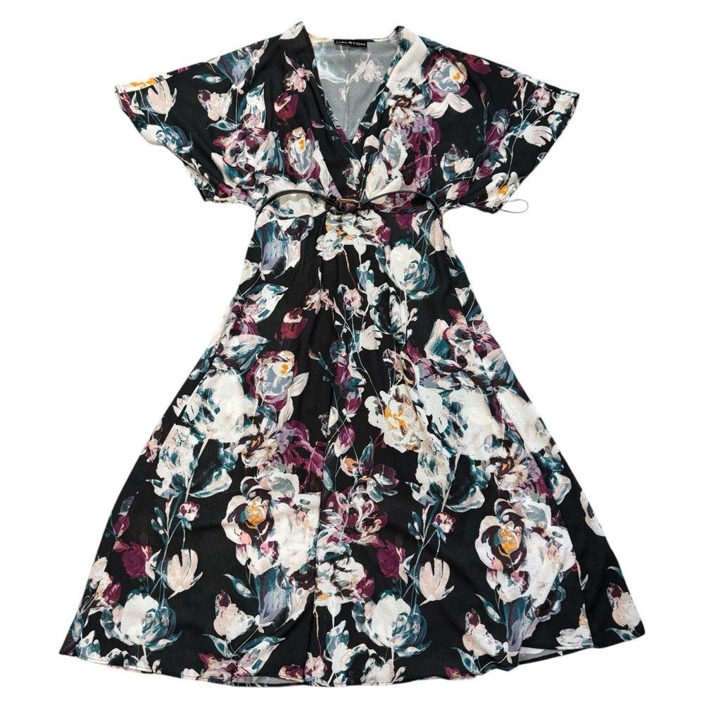 Halston NWT New Halston Floral Belted Maxi Dress Size S Size S / US 4 / IT 40 - 5 Thumbnail