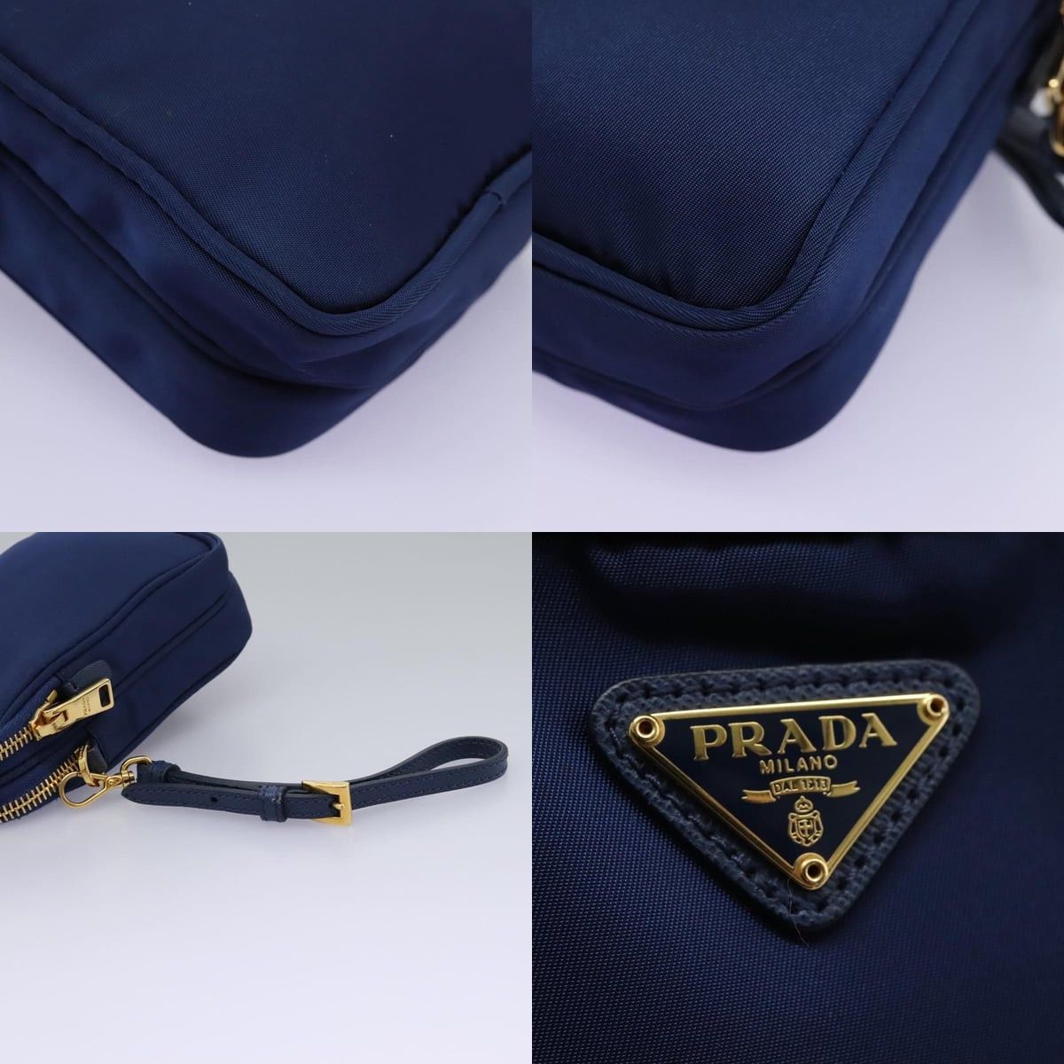 Prada PRADA Shoulder Bag Nylon Blue Gold Size ONE SIZE - 10 Thumbnail