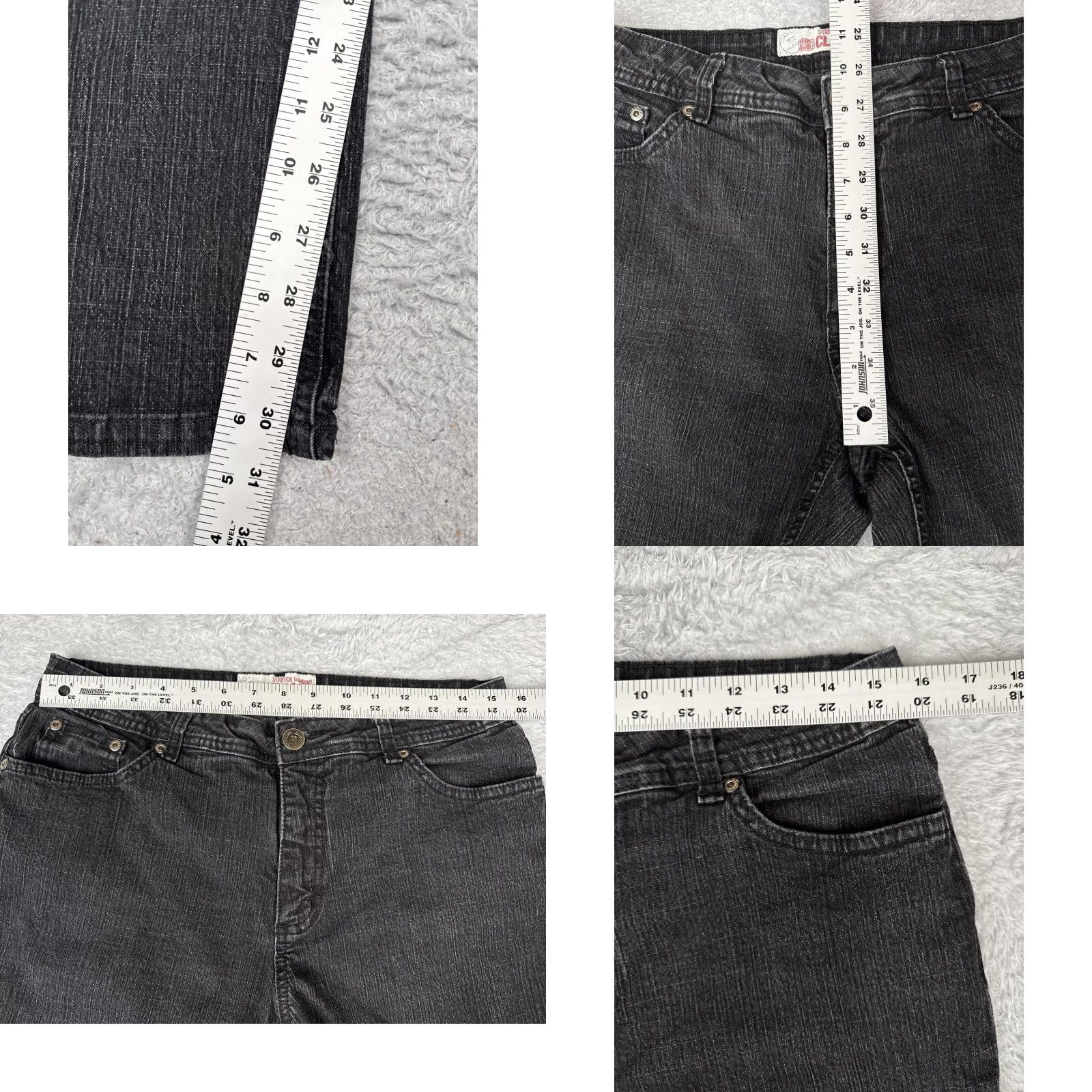 Vintage Riders by Lee Jeans Womens Bootcut 12 Black Stretch Midrise Denim Pants Size 34" / US 12 / IT 48 - 8 Thumbnail