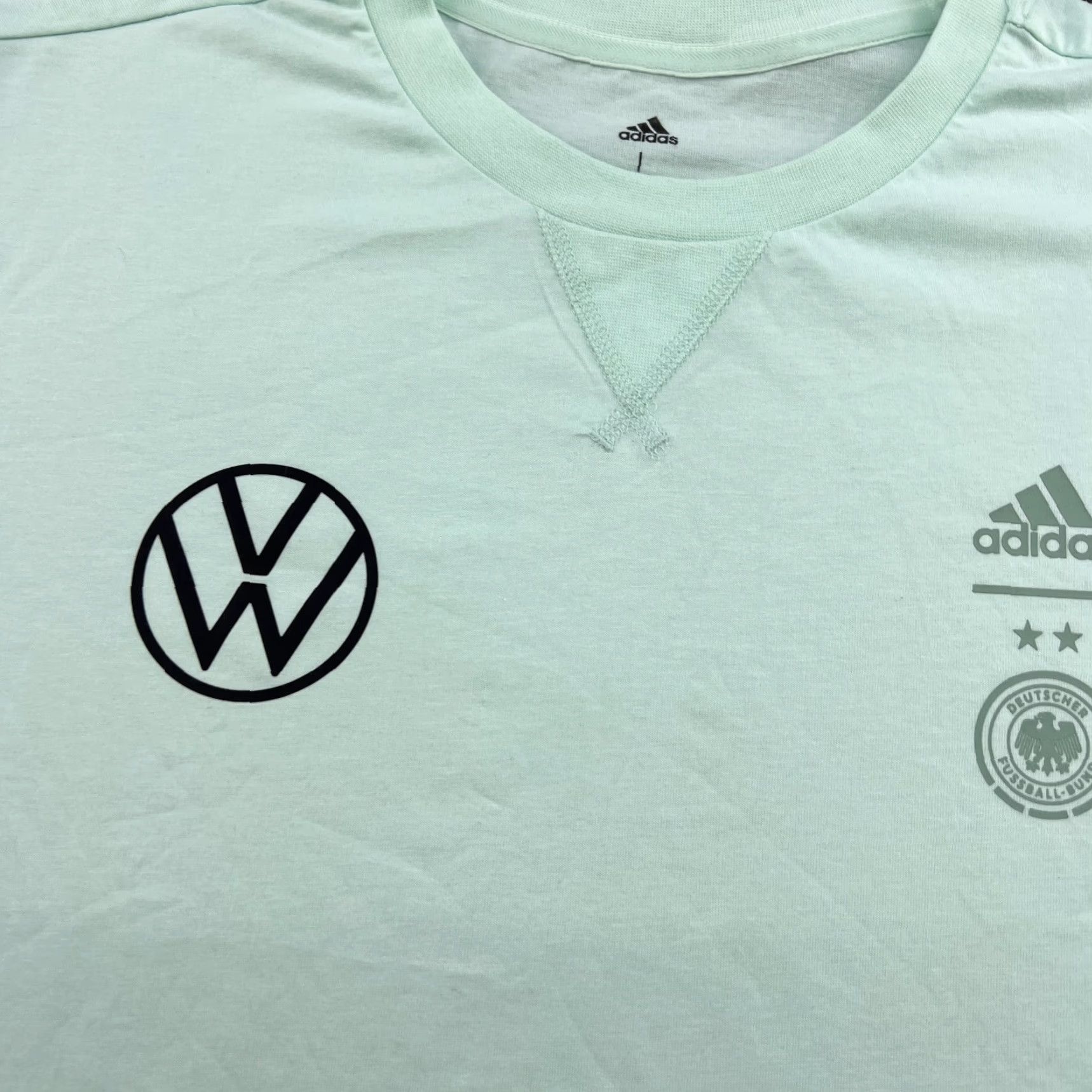 Adidas Germany 2022 Womens T-Shirt Large Football Adidas Teal V Neck DBF Soccer Ladies Size L / US 10 / IT 46 - 3 Thumbnail