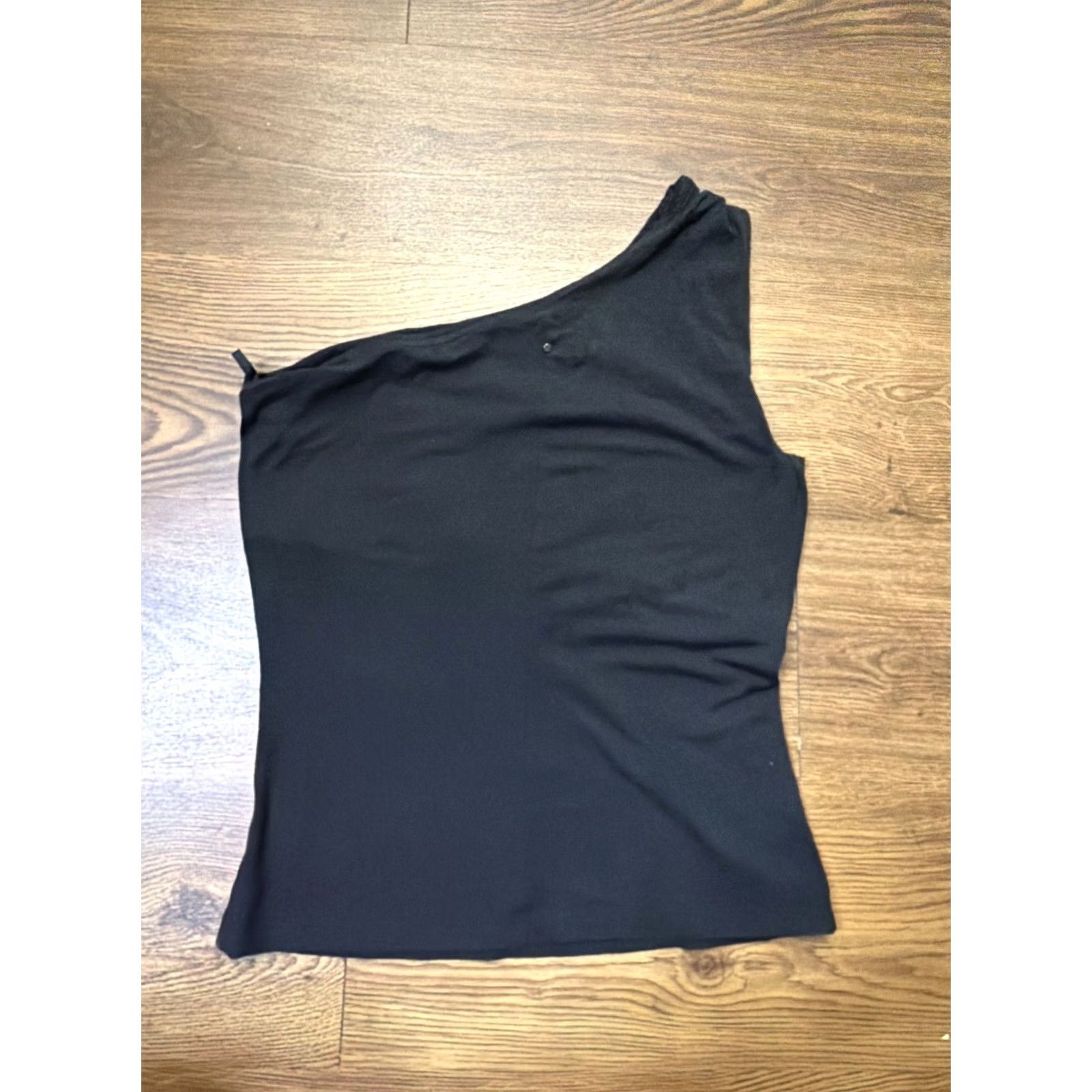 Vintage Cuyana Blouse Women's Black One Shoulder L Size Regular Silk Cotton Size L / US 10 / IT 46 - 3 Thumbnail