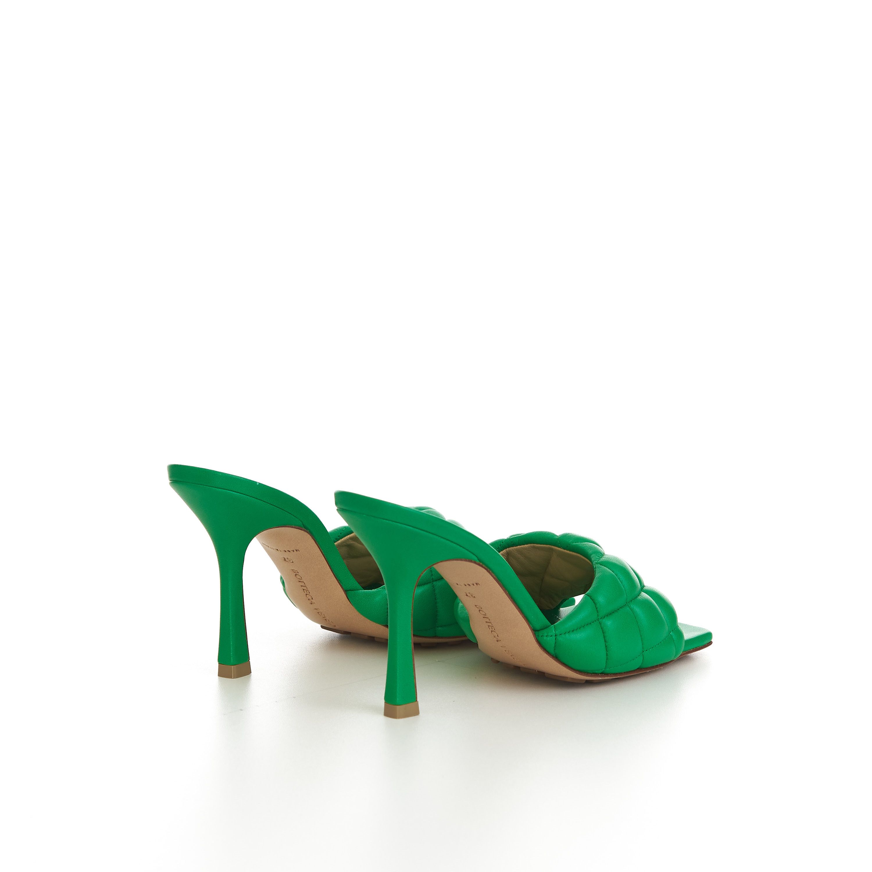 Bottega Veneta Padded Mules In Parakeet Green Quilted Leather Size US 7 / IT 37 - 9 Thumbnail