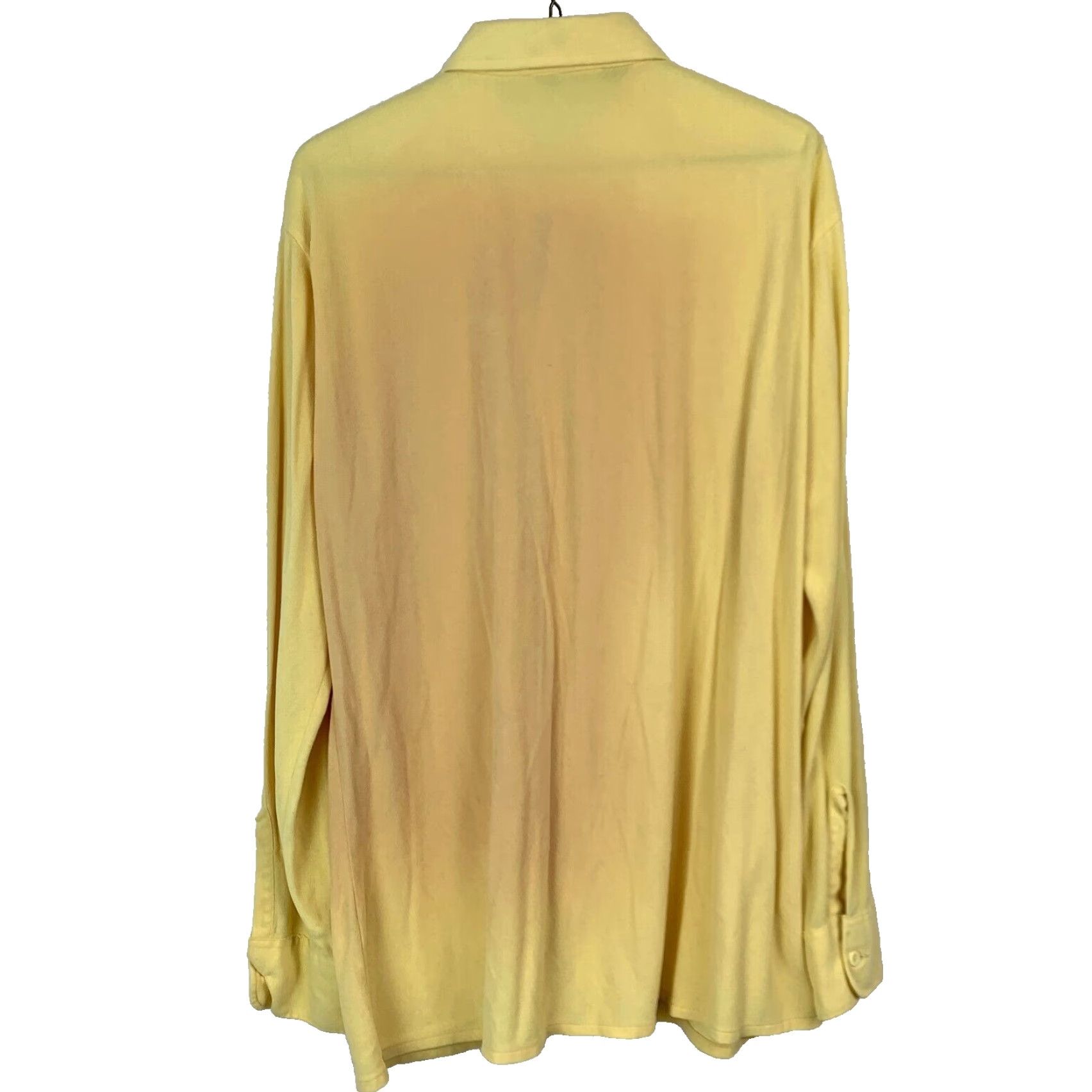 Velour VINTAGE Career Club Shirt Large Yellow 60s Damaged Long Sleeve Button-Down Mens Size US L / EU 52-54 / 3 - 4 Thumbnail