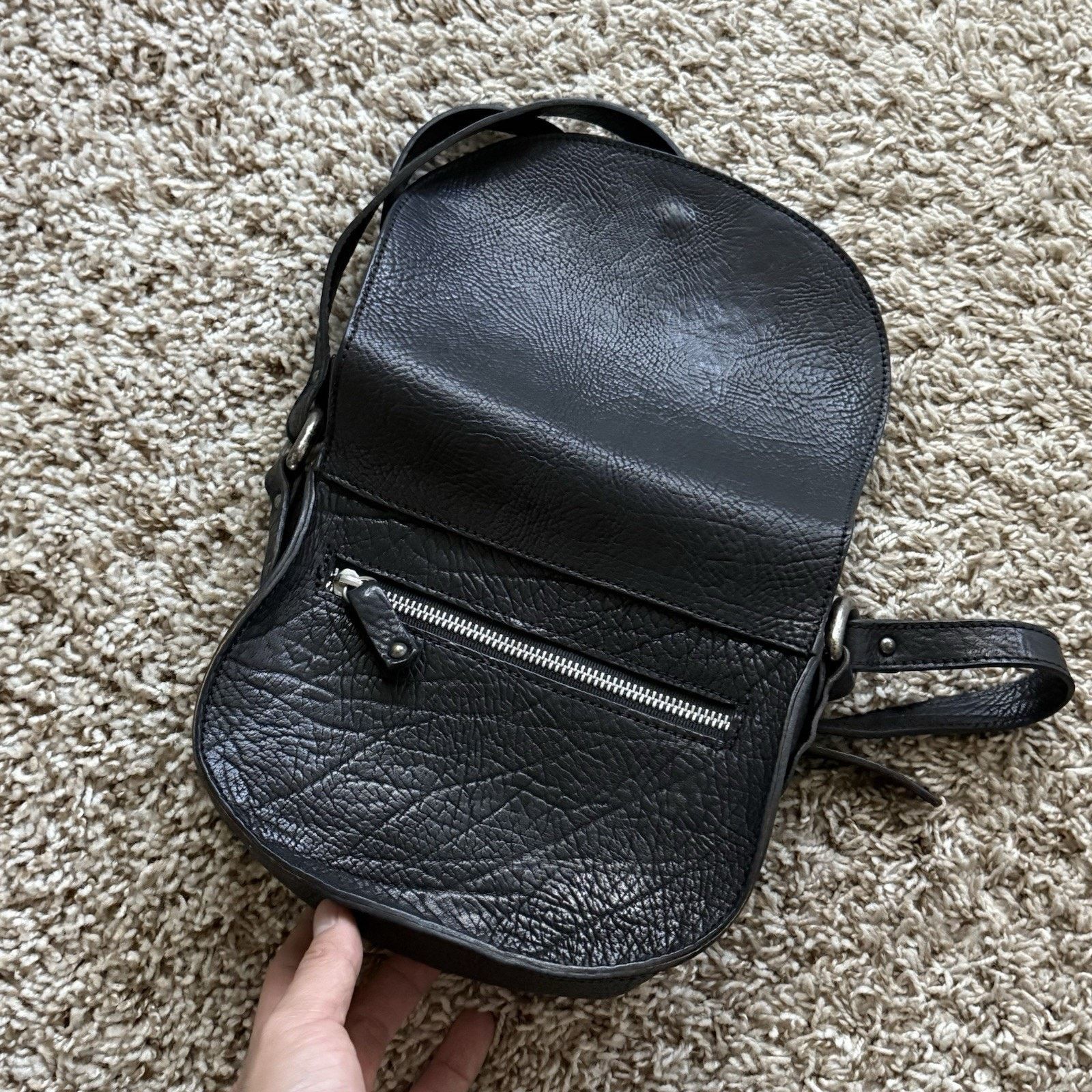 Other VIN BAKER Saddle Leather Black Cross-Body Shoulder Bag Purse Size ONE SIZE - 13 Thumbnail
