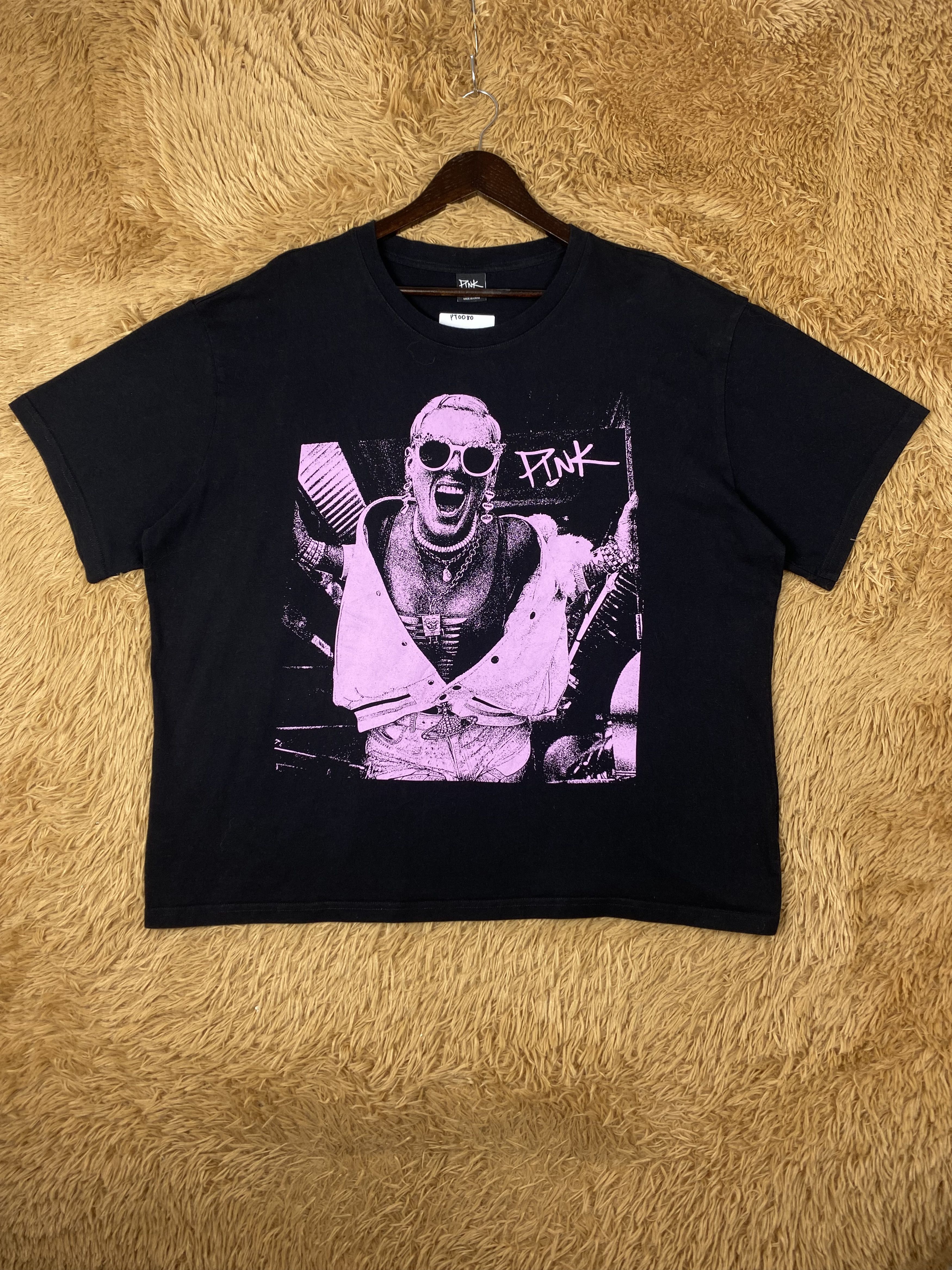 Vintage Pink Band Tees Short Sleeve T-Shirts PT0080
