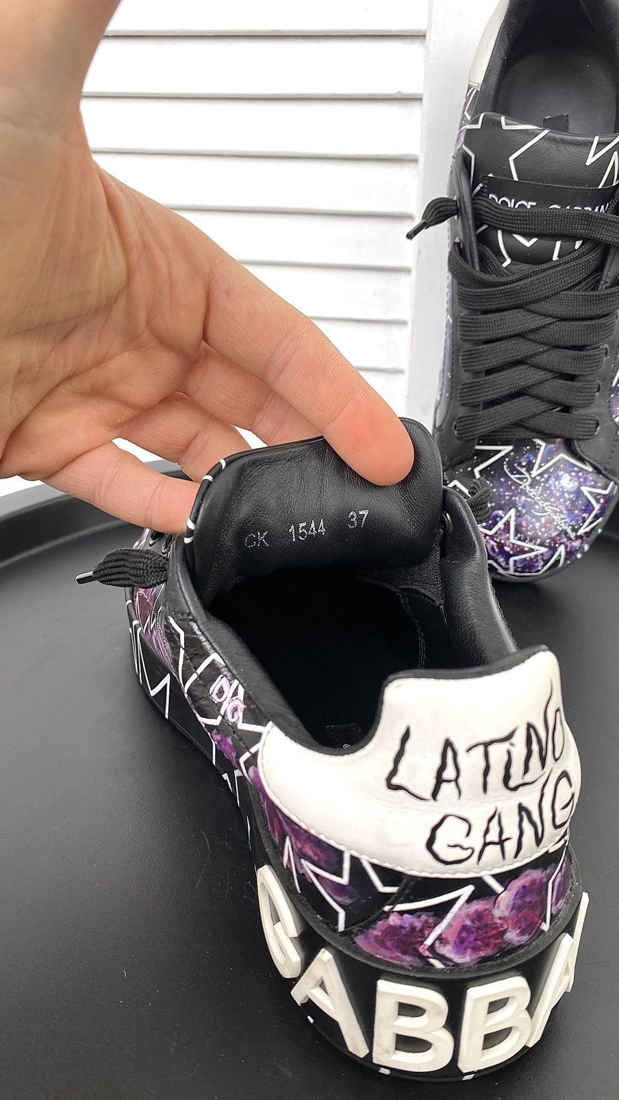 Dolce & Gabbana × Vintage Dolce & Gabbana Mixed Star Print Portofino Custom Sneakers Size US 7 / IT 37 - 16 Thumbnail