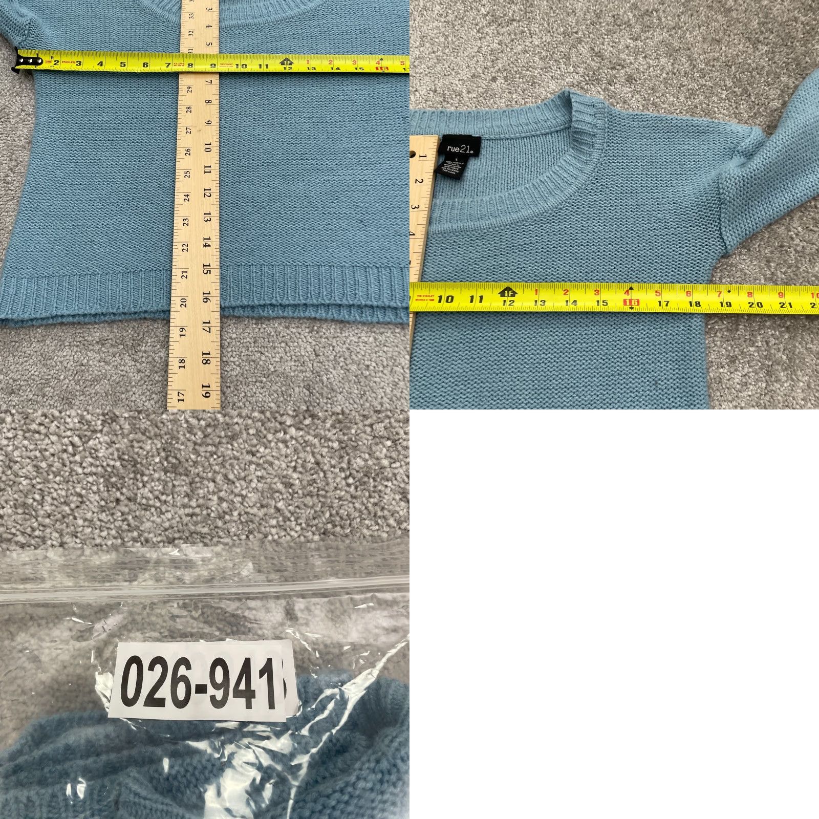 Vintage Rue21 Cropped Pullover Sweater Womens Small Blue Round Neck Knit Casual Size S / US 4 / IT 40 - 8 Thumbnail