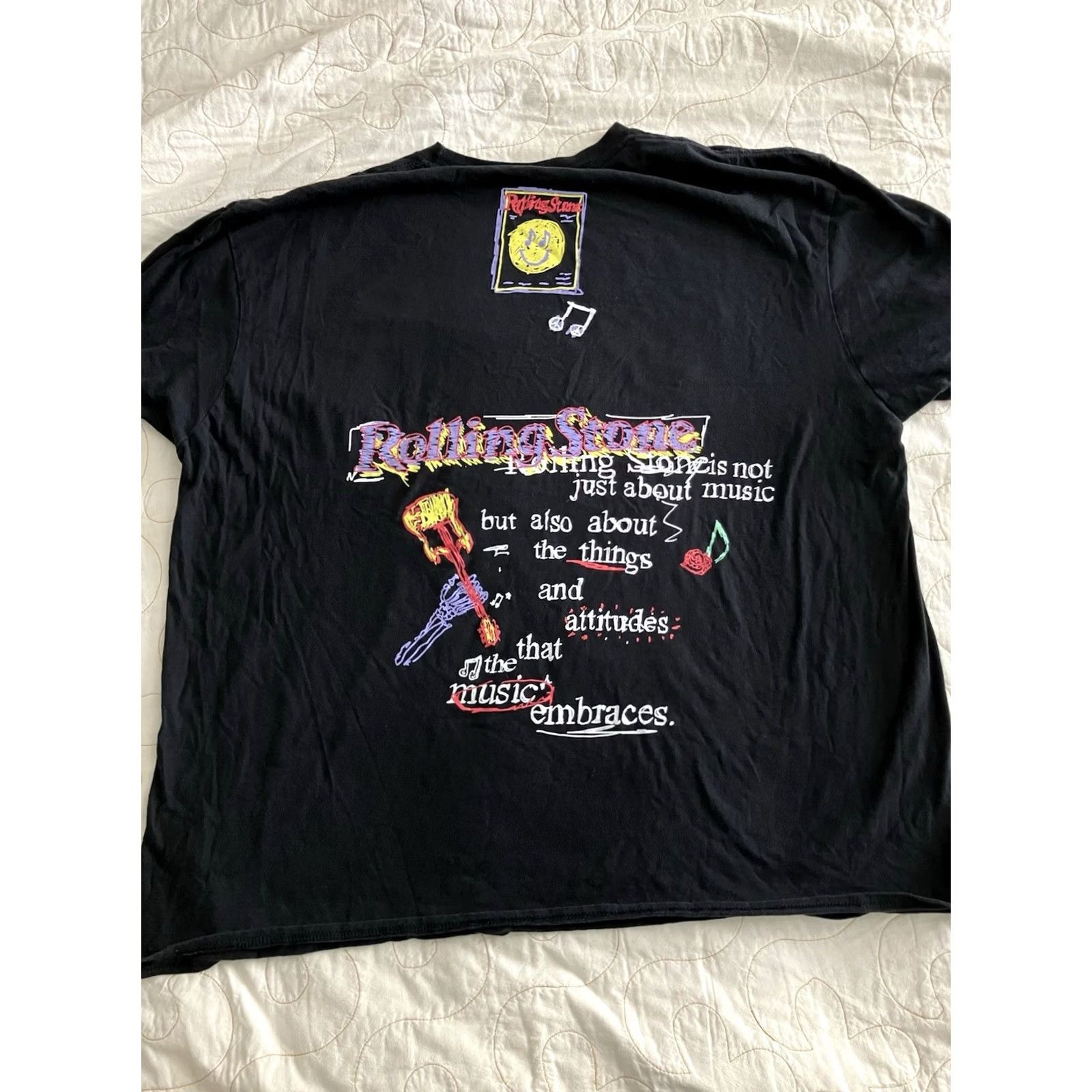 Doublet Rolling Stone Magazine Rock Music Black Double Graphic T-Shirt Large L/XL Crew Neck Short Sleeve Mens Regular Size US L / EU 52-54 / 3 - 7 Thumbnail